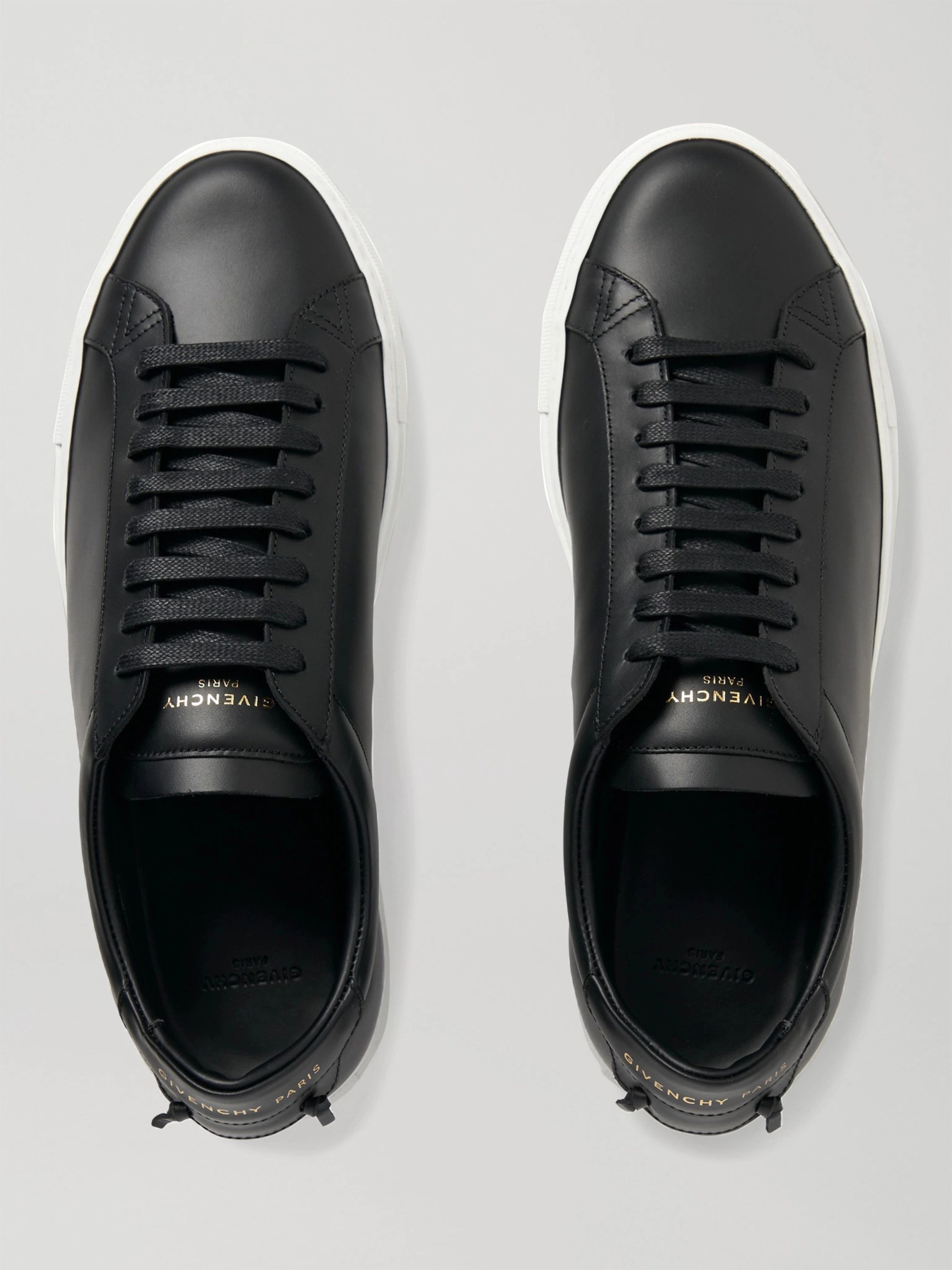 Black Urban Street Leather Sneakers 