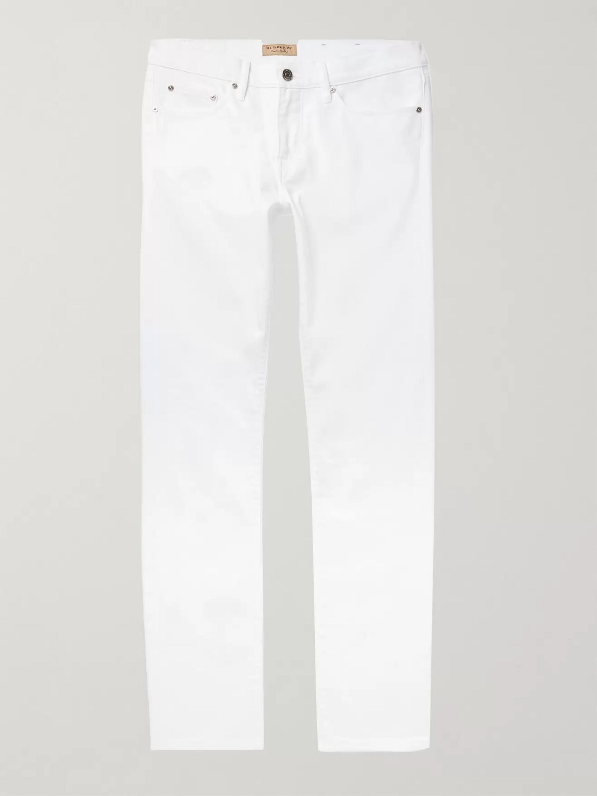 white burberry jeans