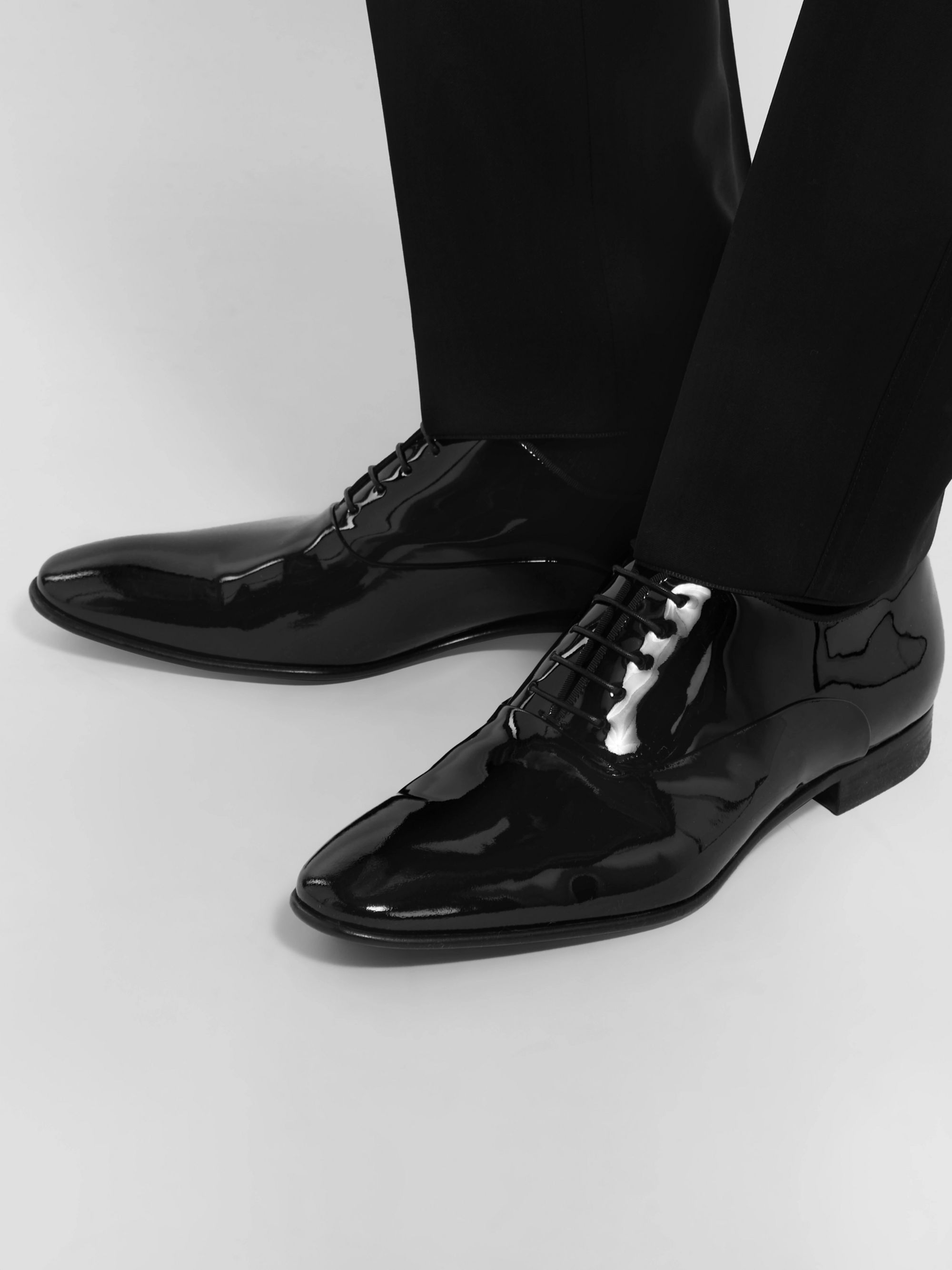 Black Patent-Leather Oxford Shoes 