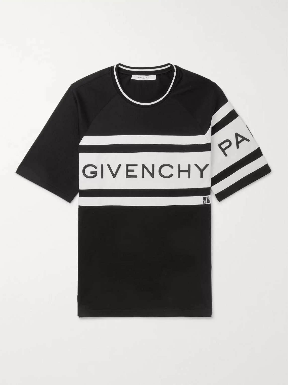 GIVENCHY SLIM-FIT LOGO-EMBROIDERED STRIPED COTTON-JERSEY T-SHIRT