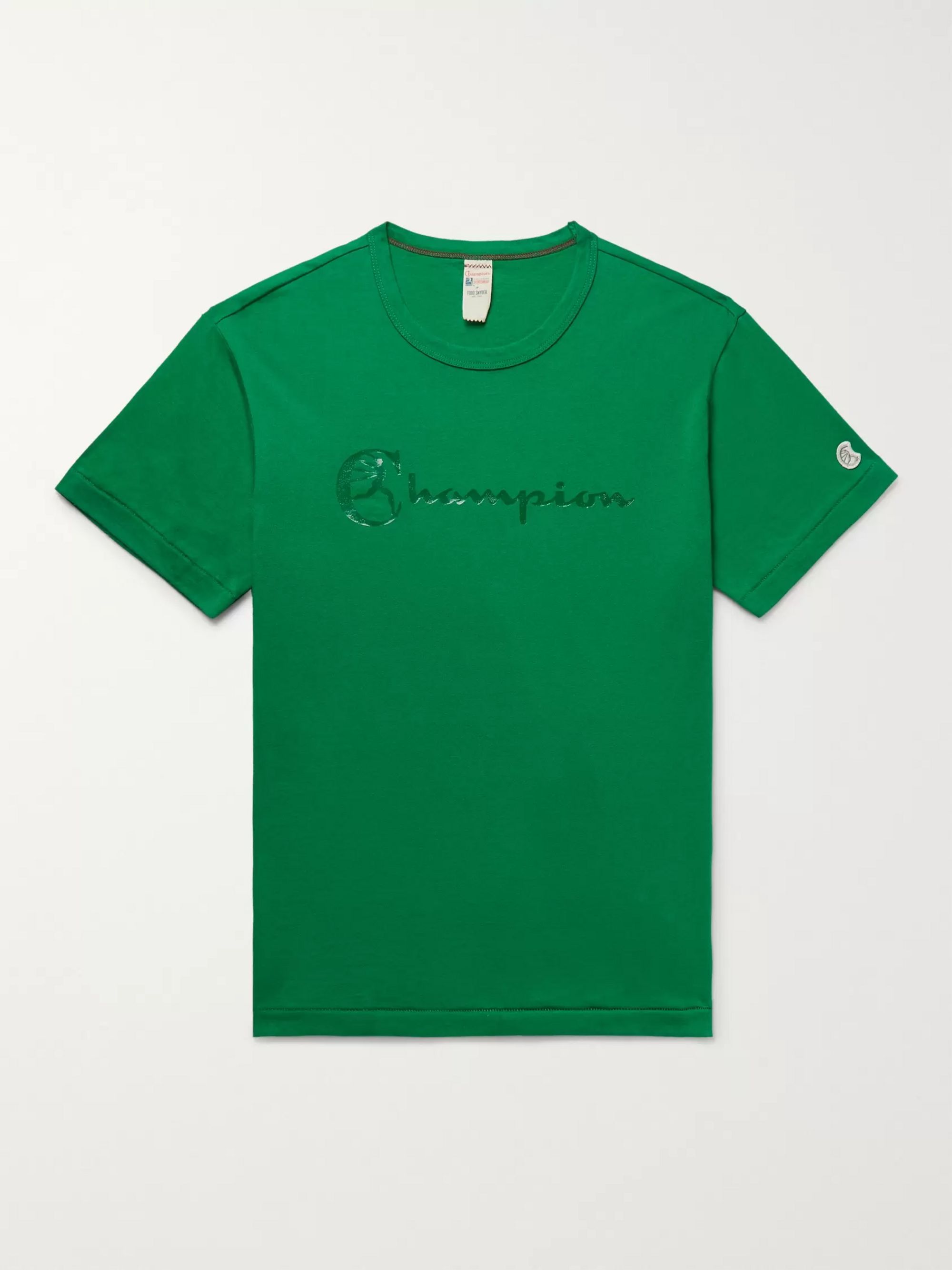 Green Logo-Print Cotton-Jersey T-Shirt 