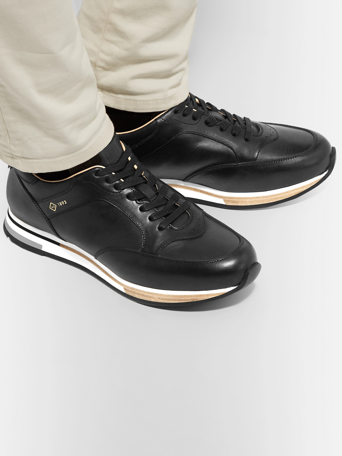 Dunhill DUKE POLISHED-LEATHER SNEAKERS