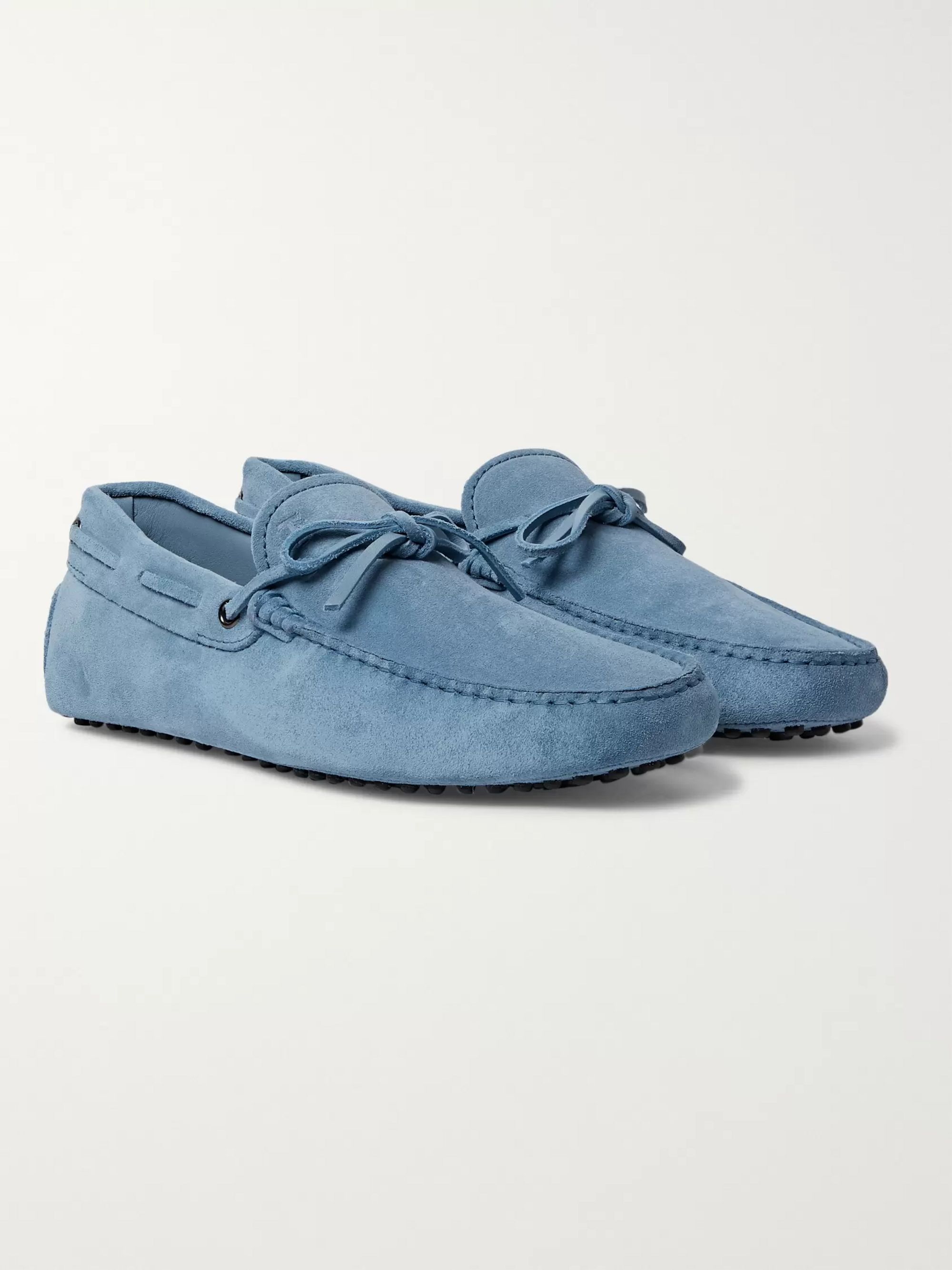 Light blue Gommino Suede Driving Shoes 