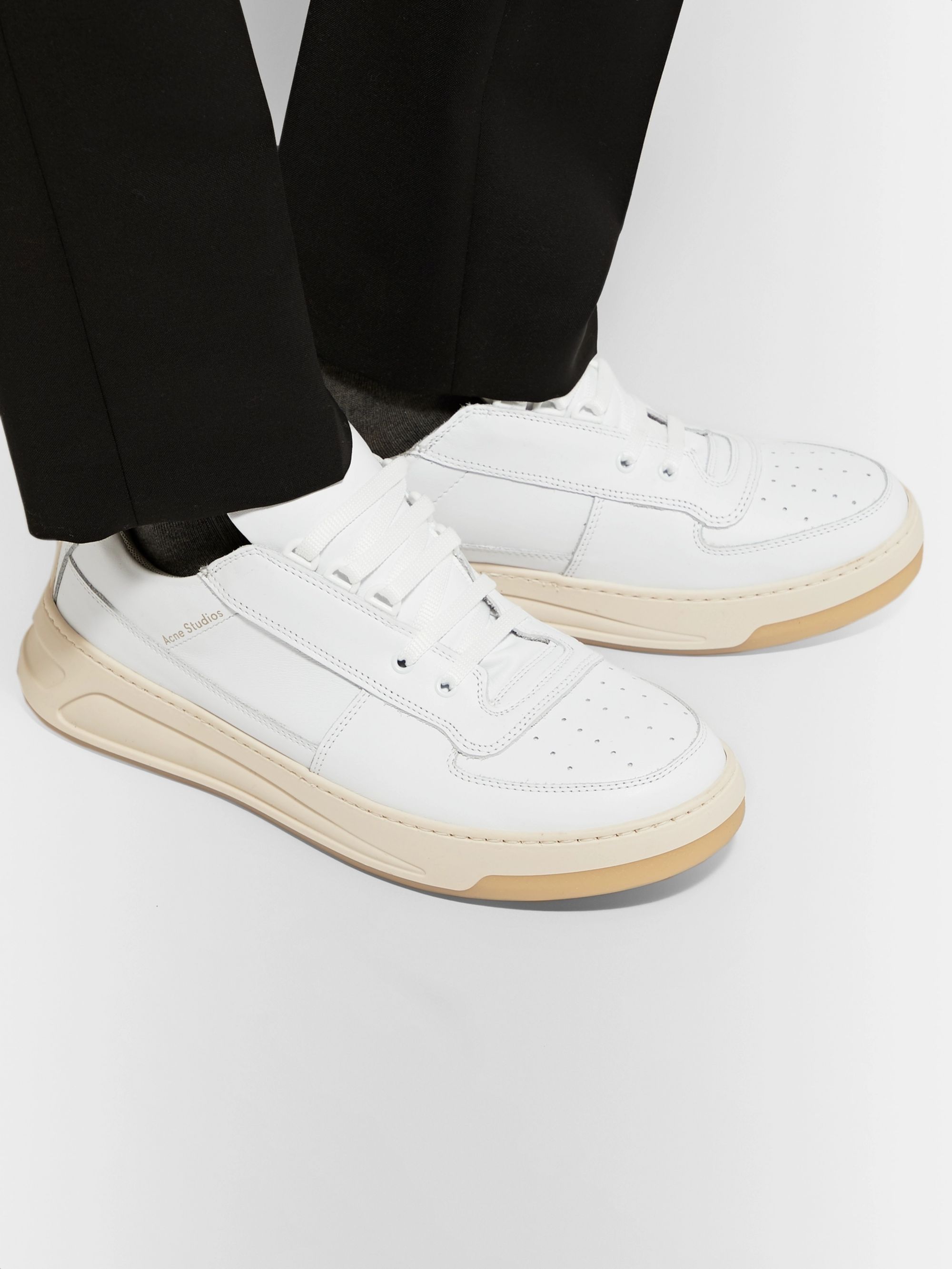 White Perey Leather Sneakers | Acne 