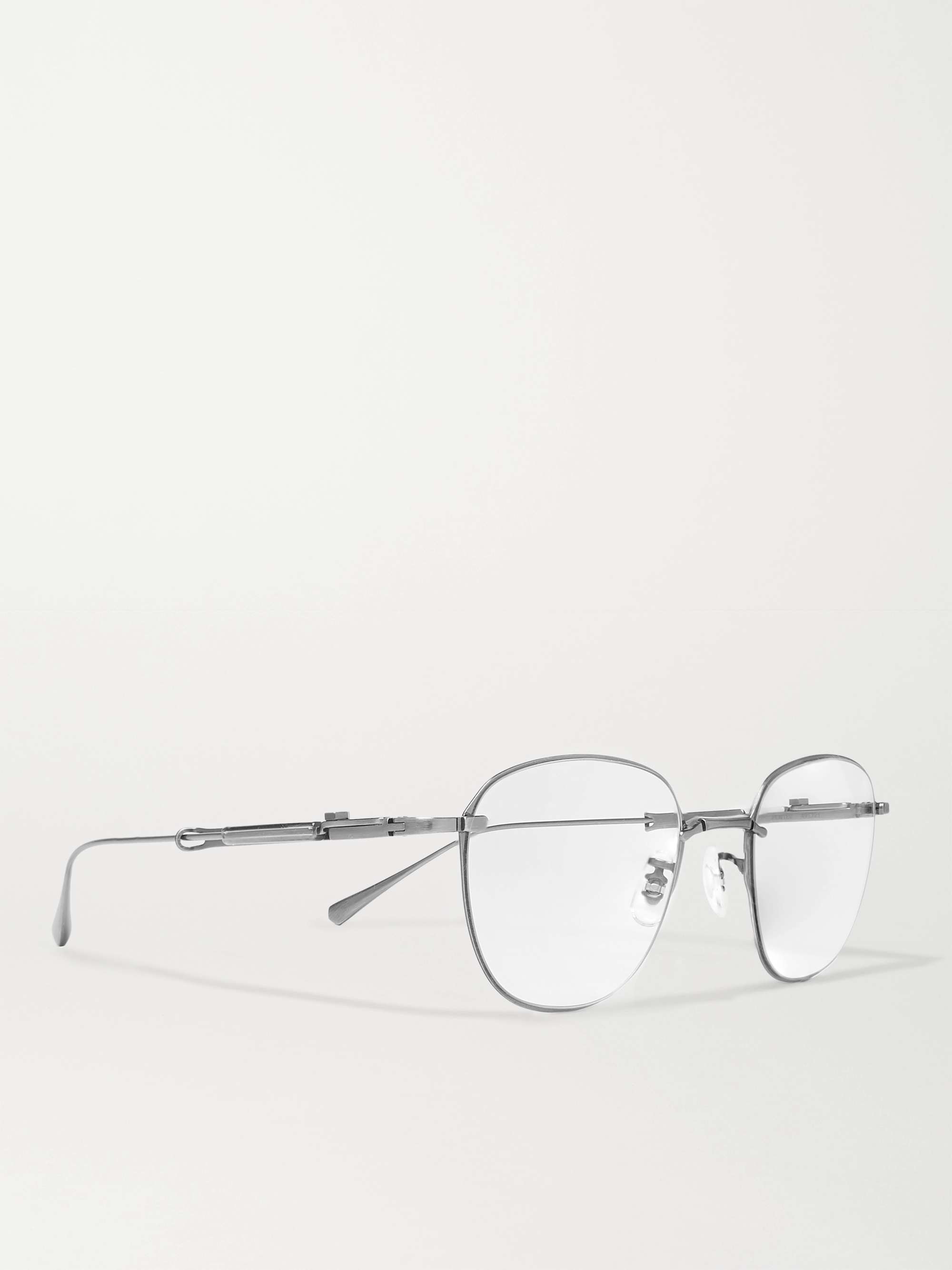 MR LEIGHT Griffith CL Square-Frame Silver-Tone Optical Glasses