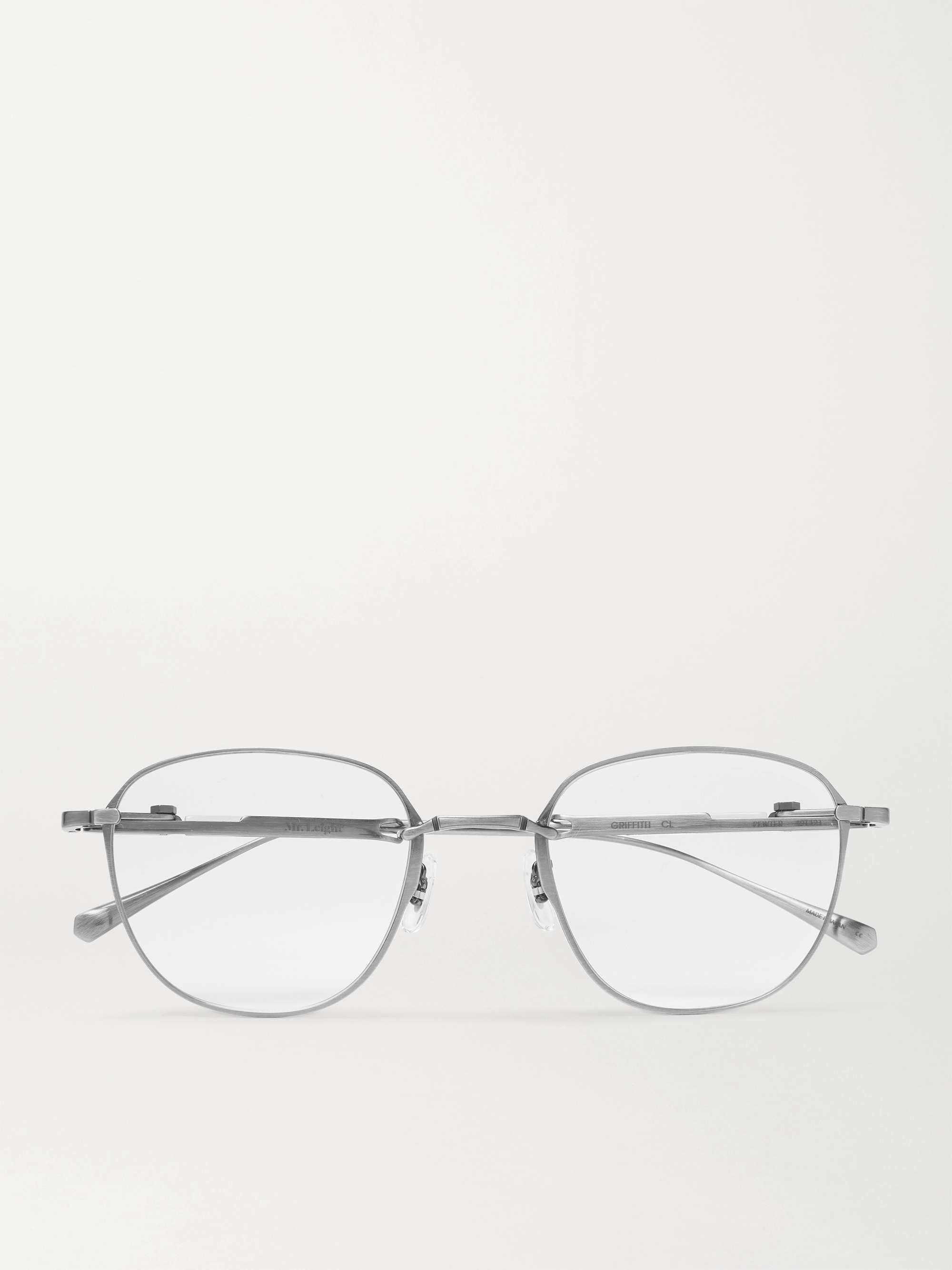 MR LEIGHT Griffith CL Square-Frame Silver-Tone Optical Glasses