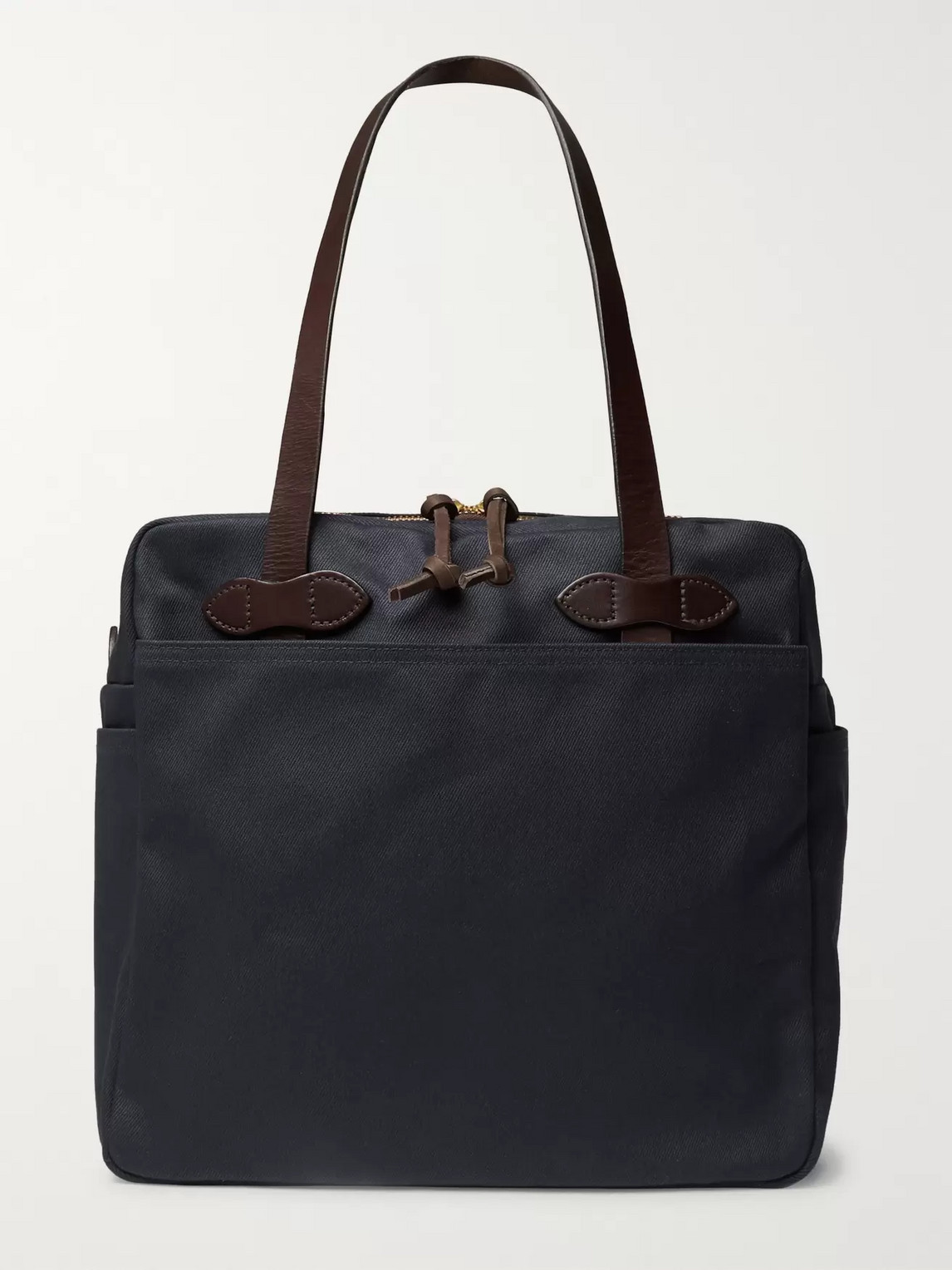FILSON LEATHER-TRIMMED COTTON-TWILL TOTE BAG