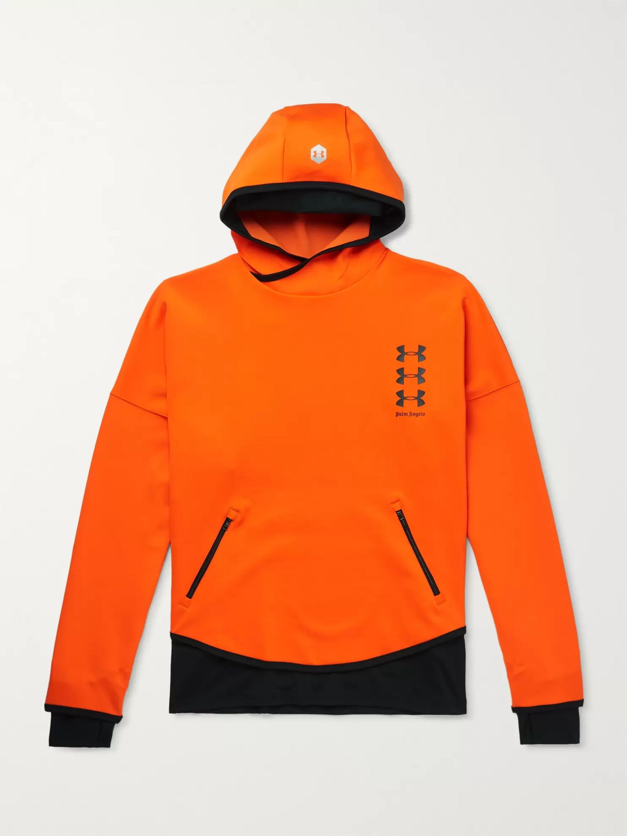 black and orange under armour hoodie