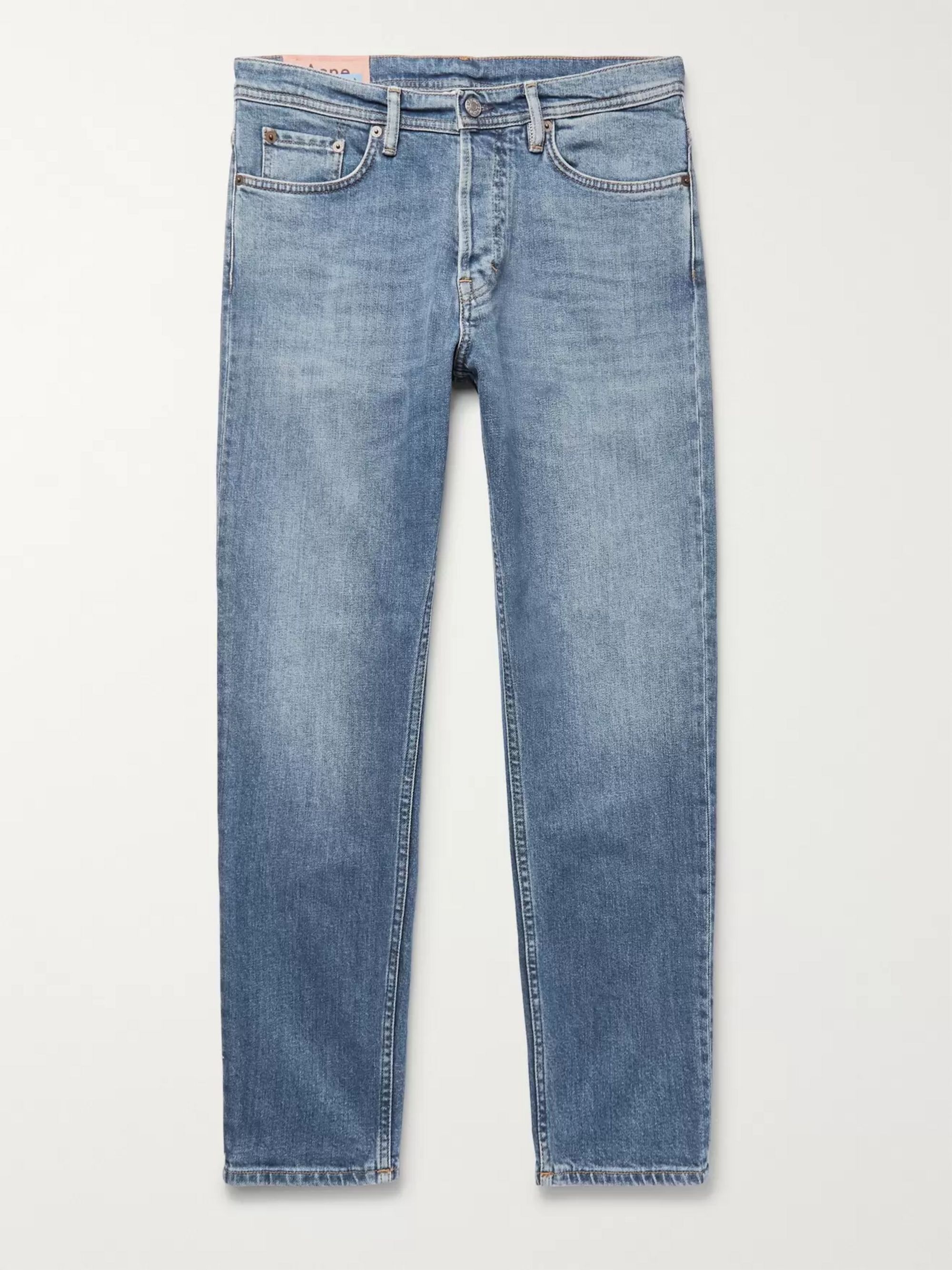 slim taper stretch jeans