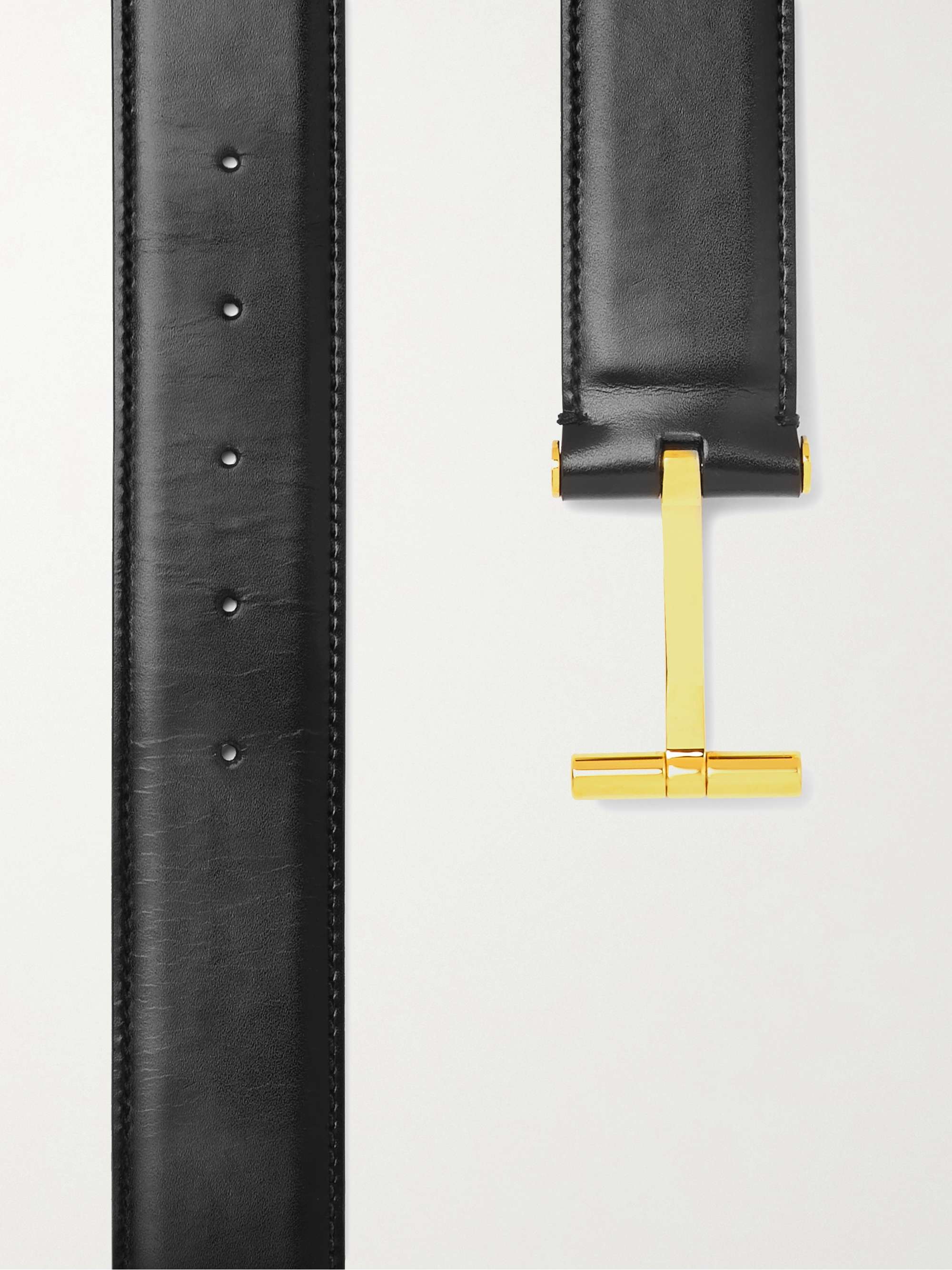 TOM FORD 4cm Black Leather Belt