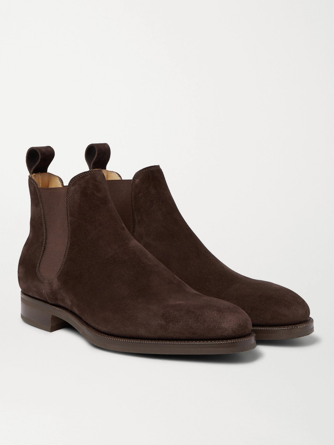 Edward Green Camden Suede Chelsea Boots In Brown