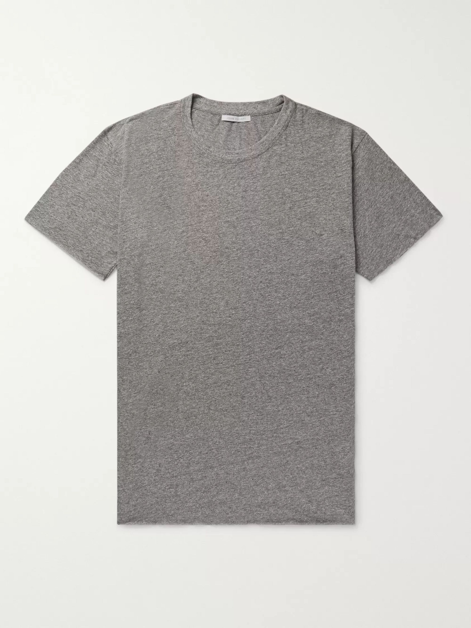 Gray Mélange Cotton-Jersey T-Shirt 
