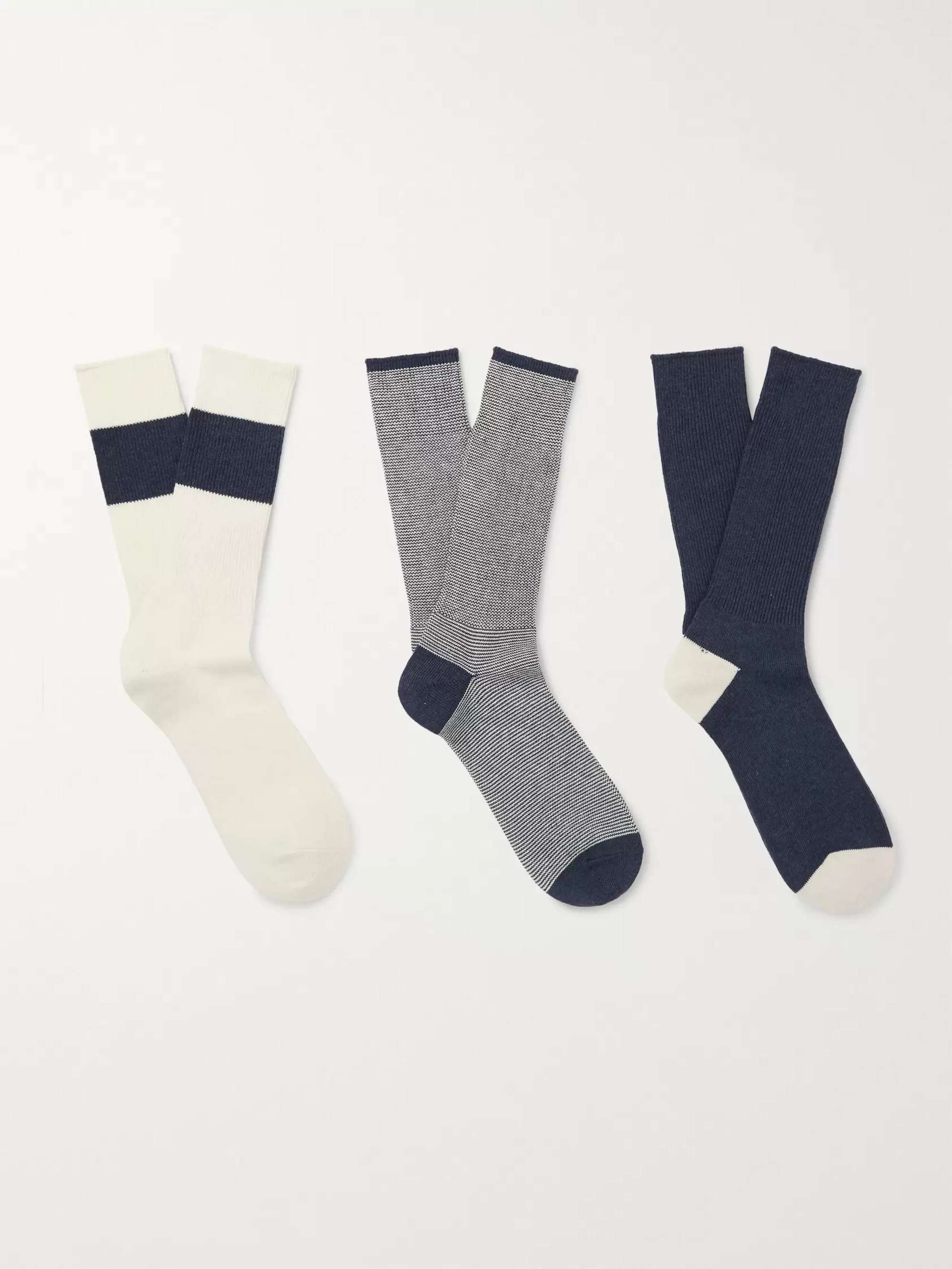 MR P. Three-Pack Cotton-Blend Socks