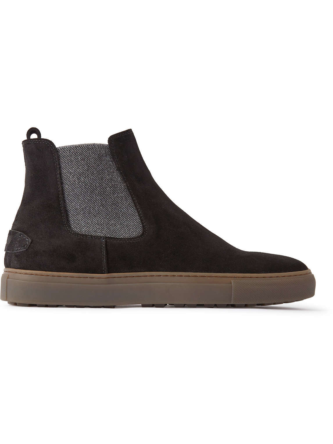 Brioni Shearling-lined Suede Chelsea Boots In Blue
