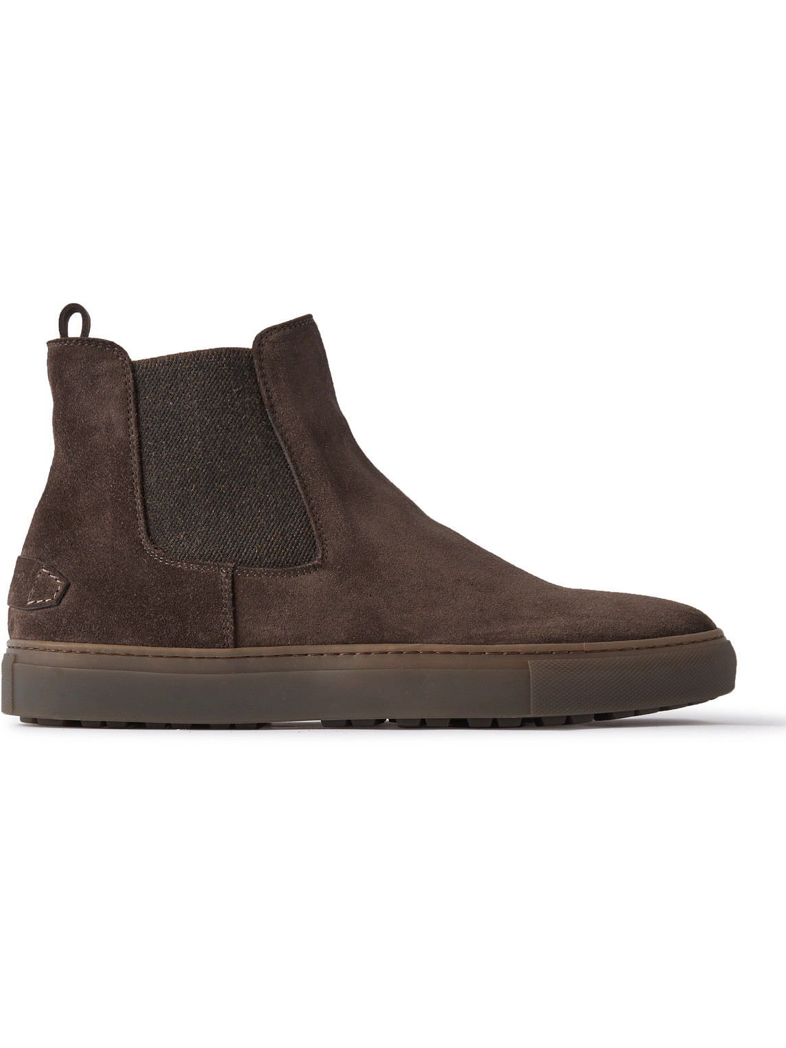 Brioni Shearling-lined Suede Chelsea Boots In Brown