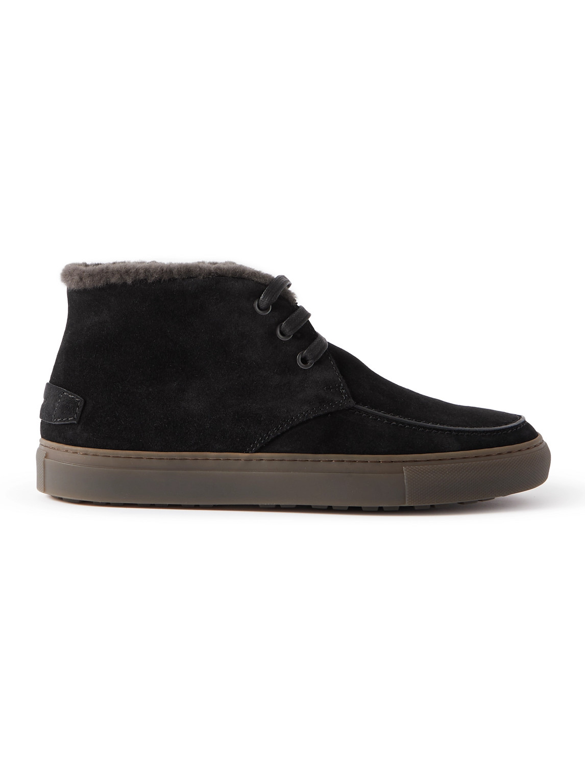 Brioni Shearling-lined Suede Chukka Boots In Black