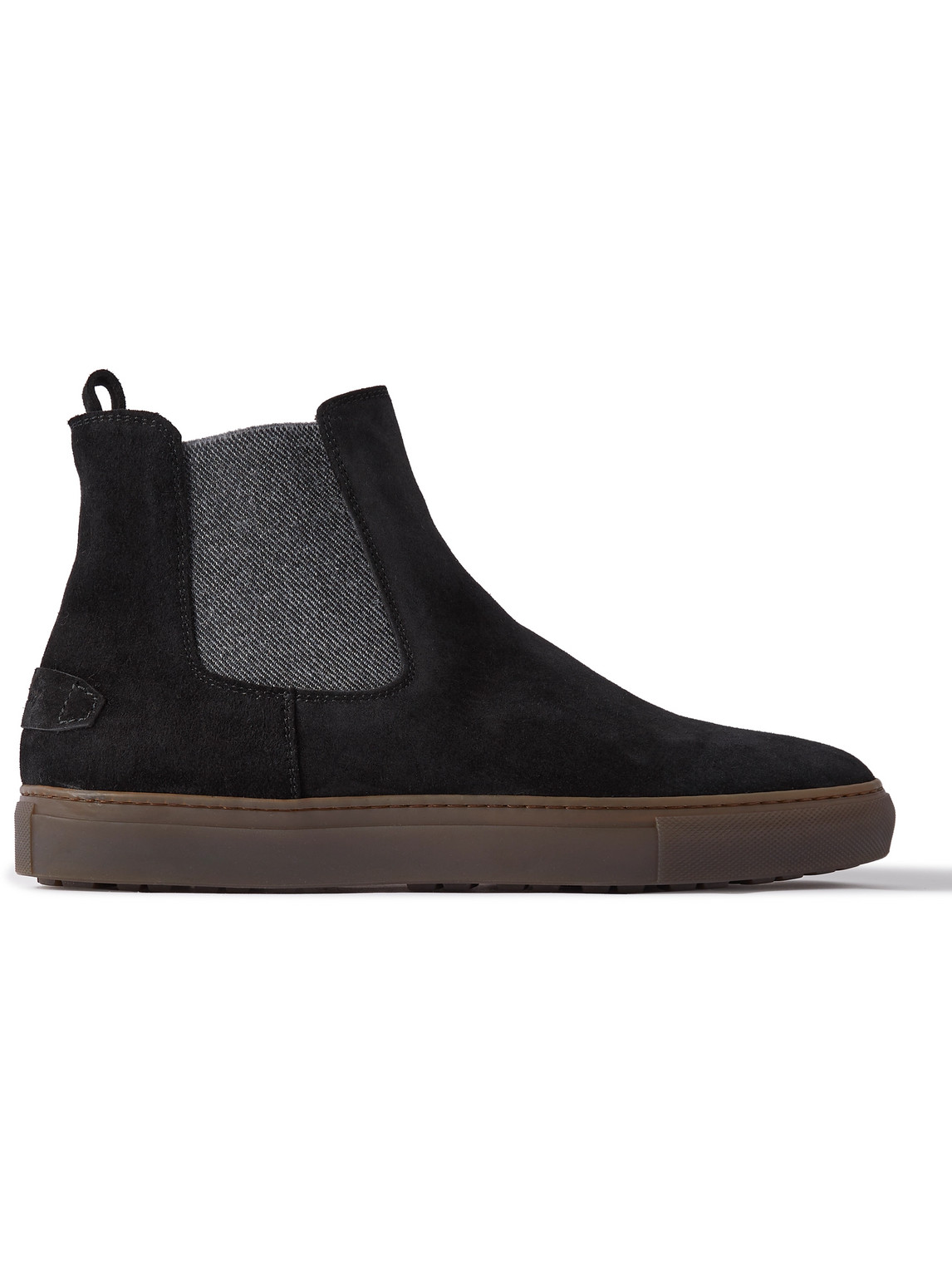 Brioni Shearling-lined Suede Chelsea Boots In Black
