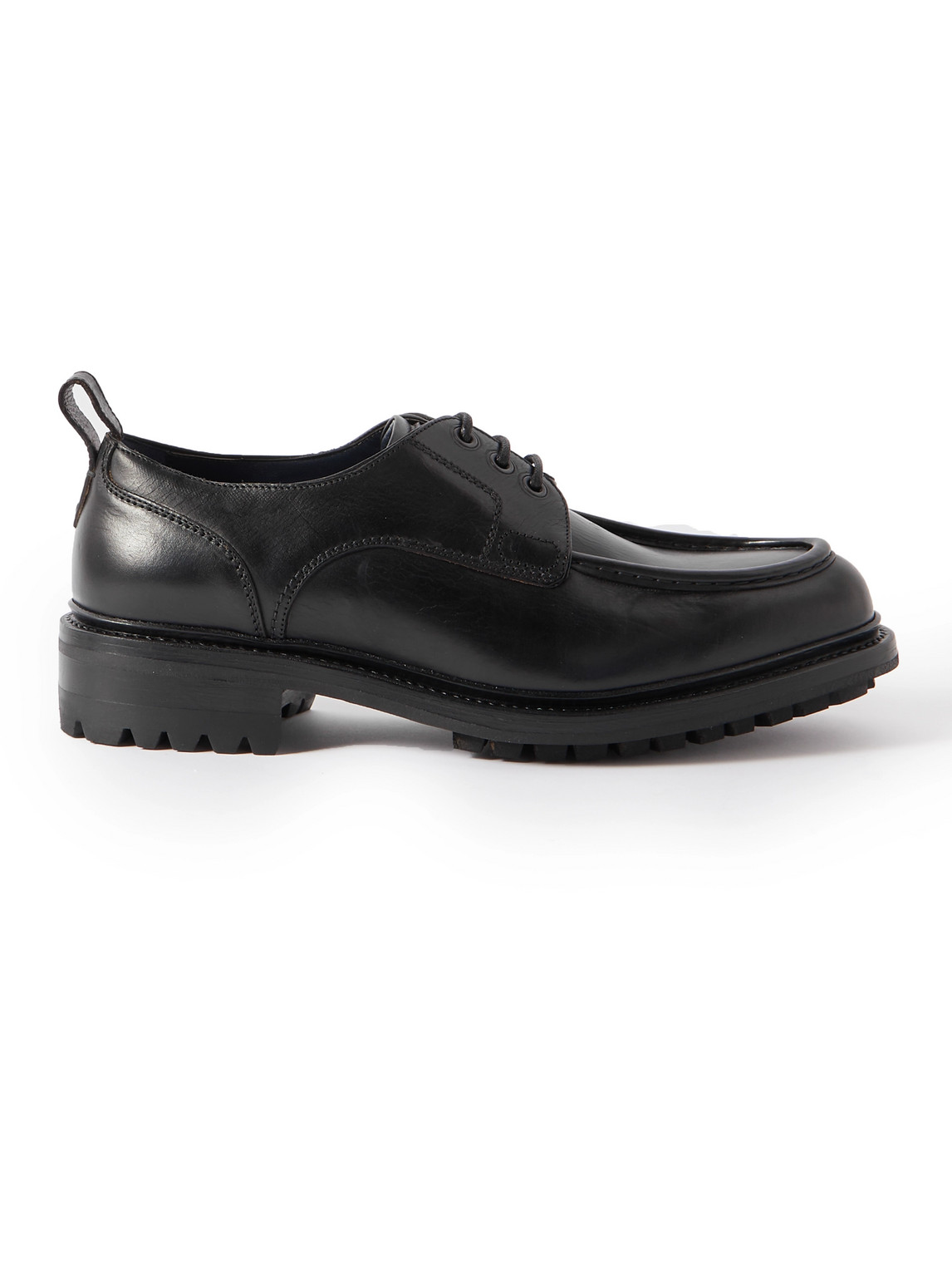 Brioni Leather Derby Shoes In Black