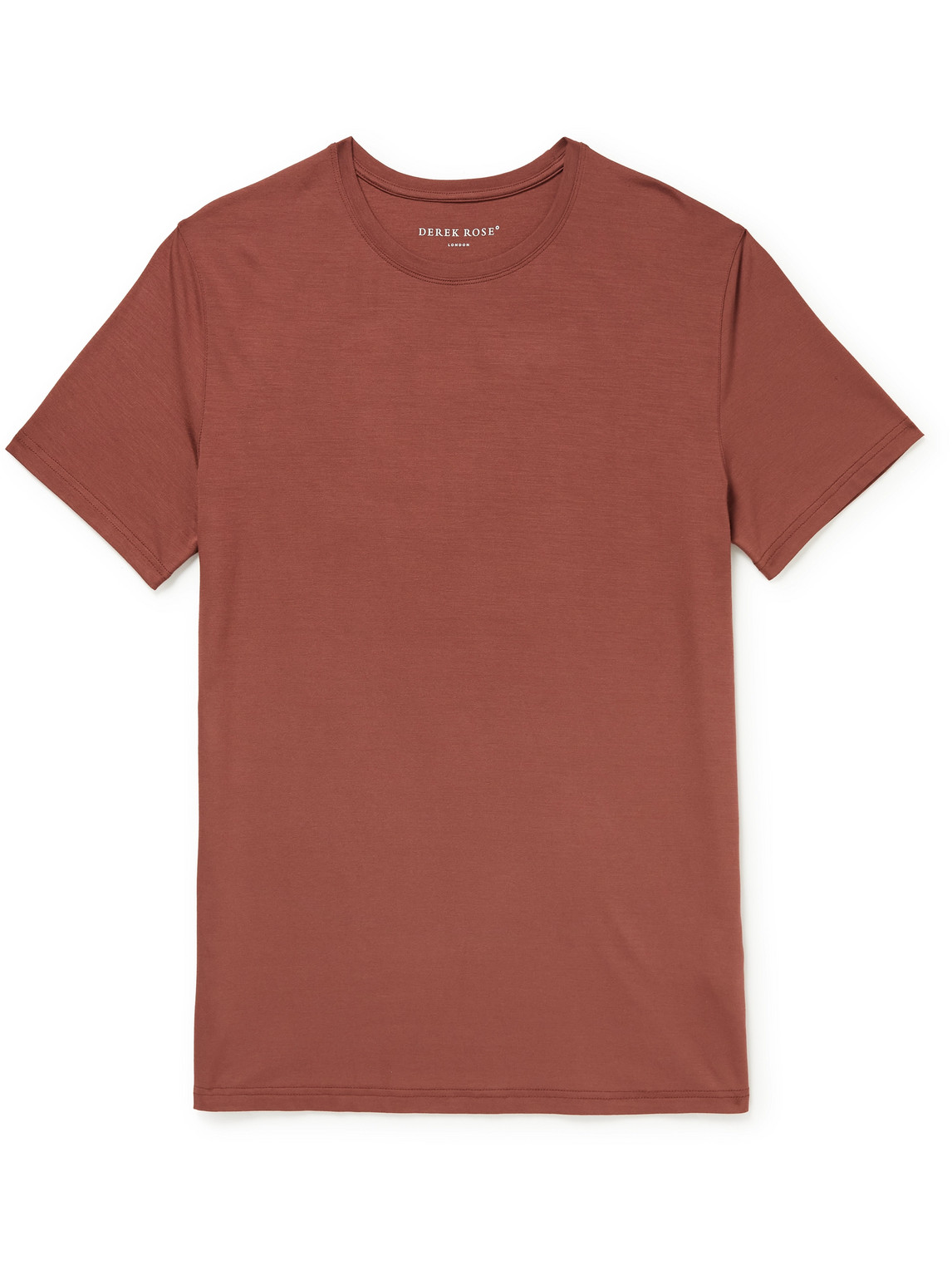 Derek Rose Basel Stretch Micro Modal T-shirt In Brown