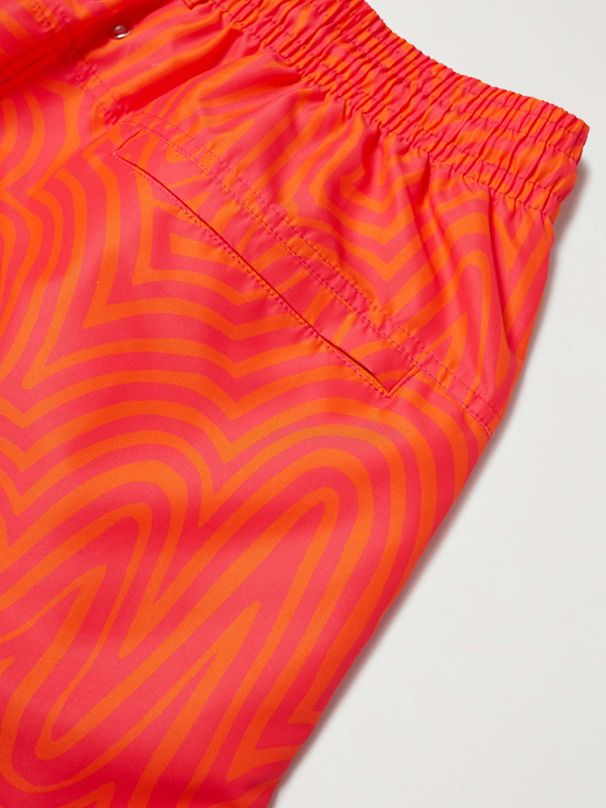DEREK ROSE Straight-Leg Mid-Length Printed Swim Shorts