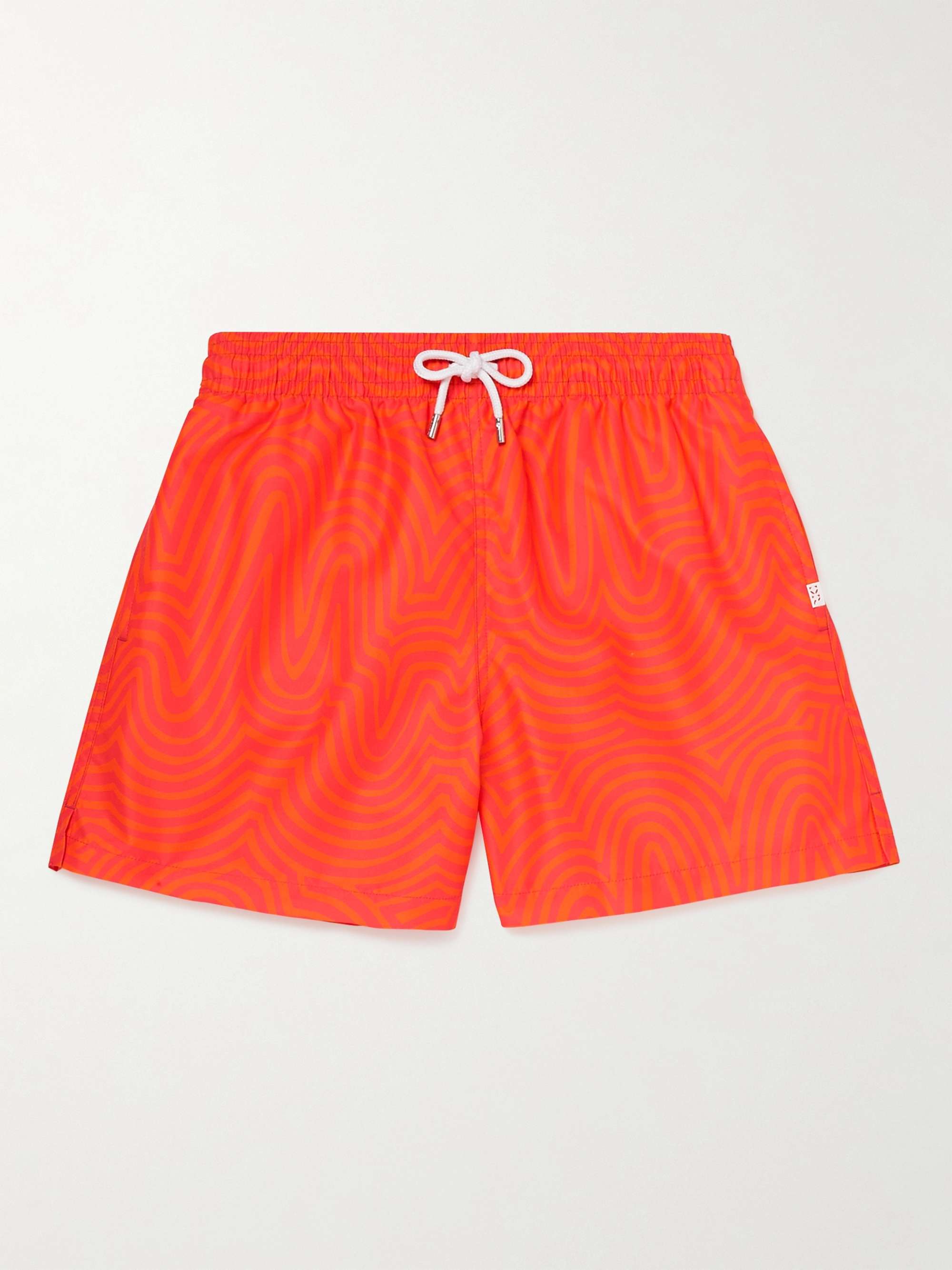 DEREK ROSE Straight-Leg Mid-Length Printed Swim Shorts