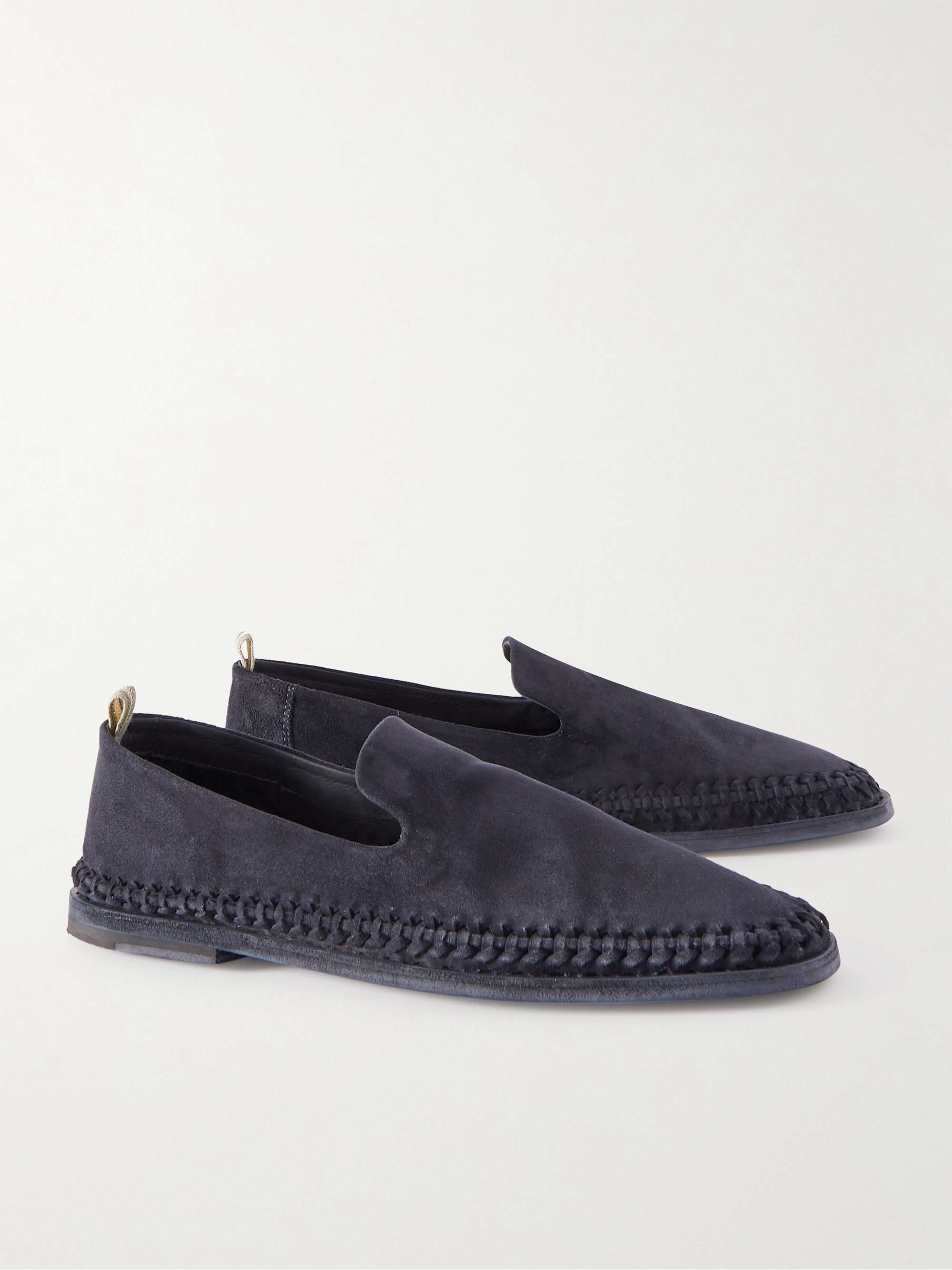 Officine Creative Miles Braided Suede Loafers in Blue for Men Mens Shoes Slip-on shoes Loafers 