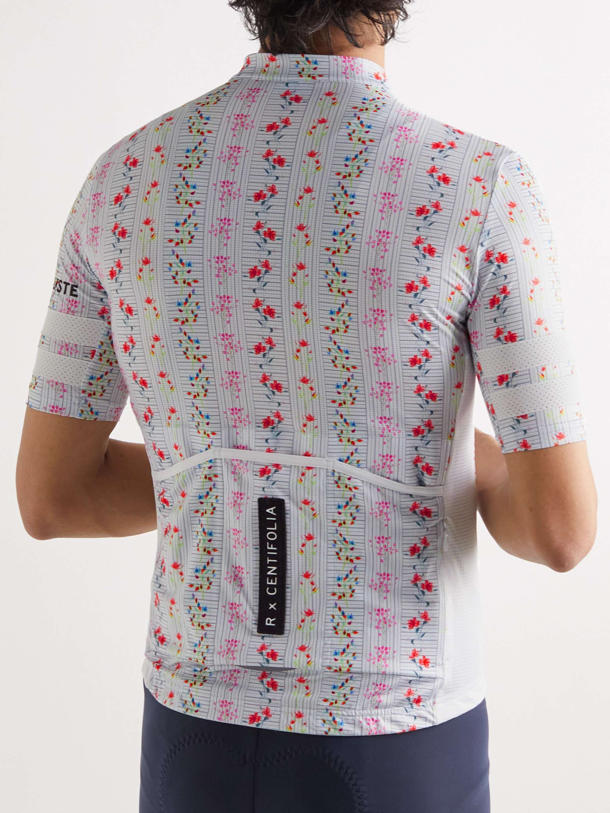 CAFE DU CYCLISTE Floriane Printed Mesh-Panelled Recycled Cycling Jersey