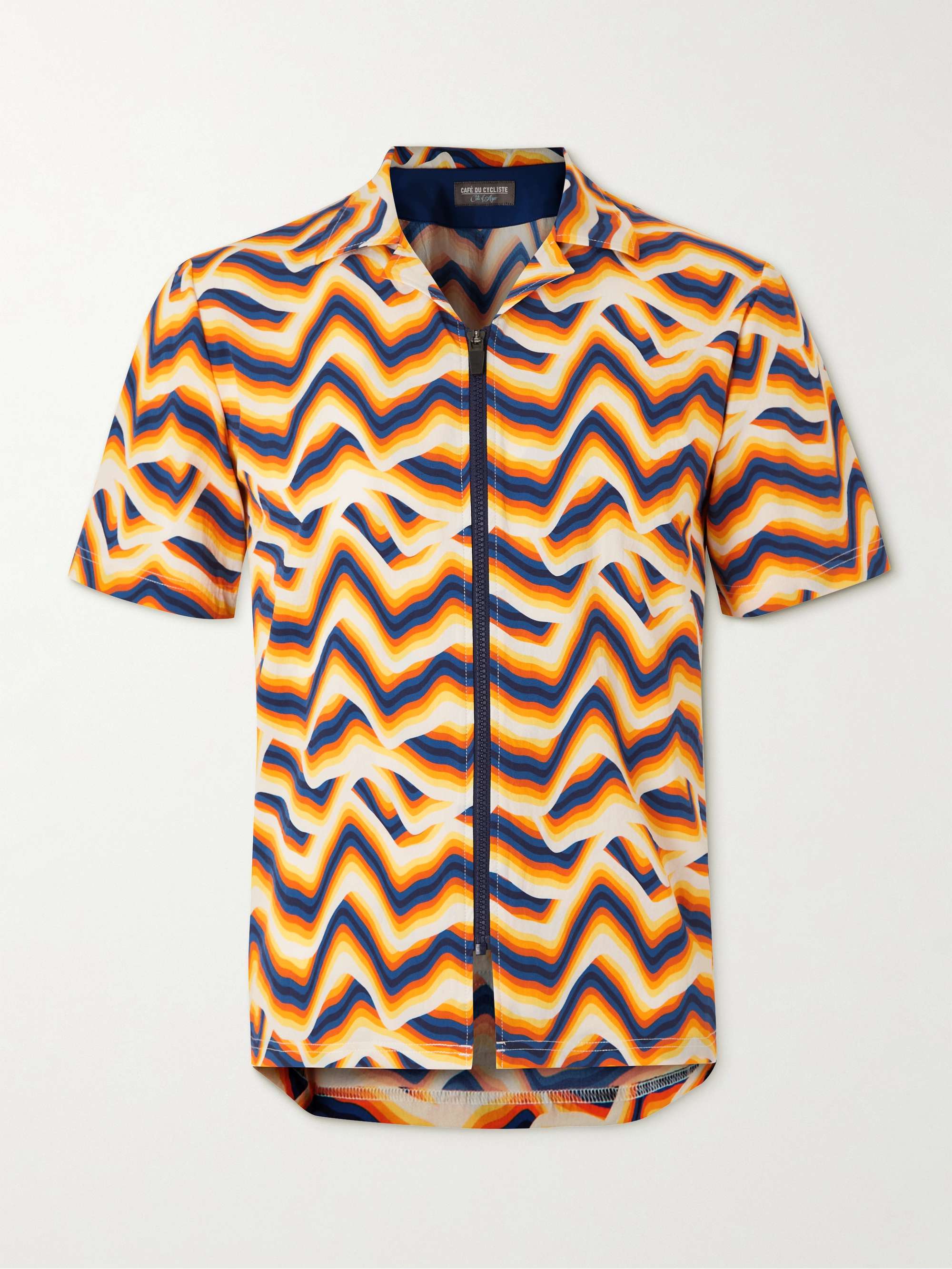 CAFE DU CYCLISTE Laureline Camp-Collar Printed Gravel Shell Cycling Jersey