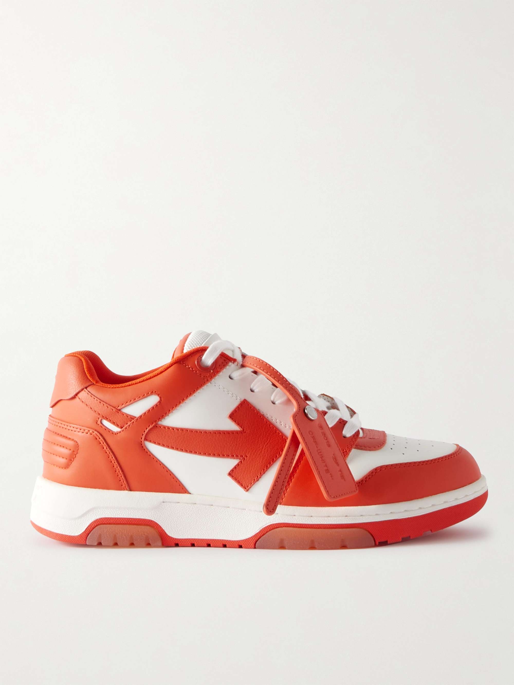 Orange Out of Office Leather Sneakers | OFF-WHITE | MR PORTER