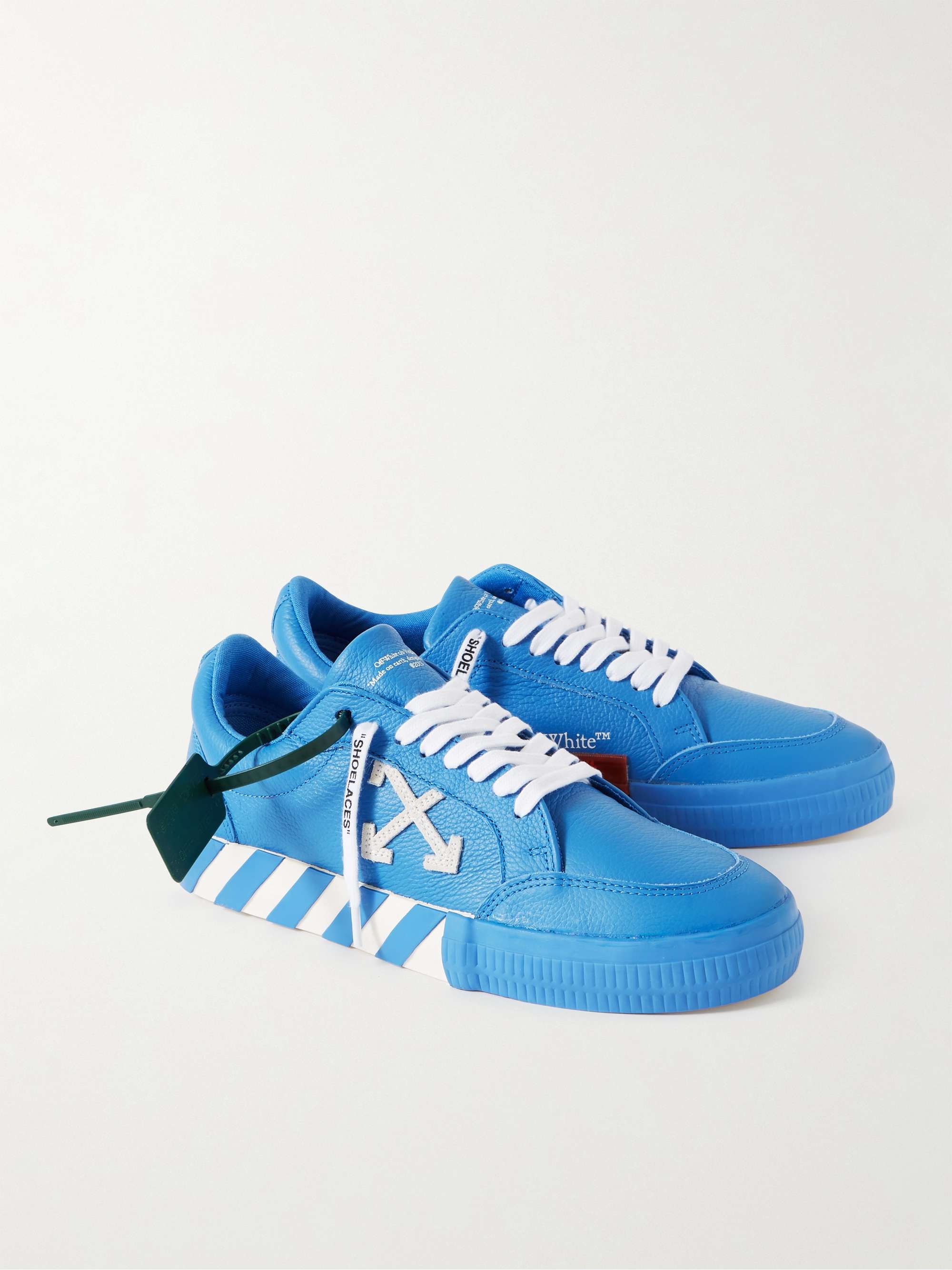 OFF-WHITE Low Vulcanized Suede-Trimmed Full-Grain Leather Sneakers