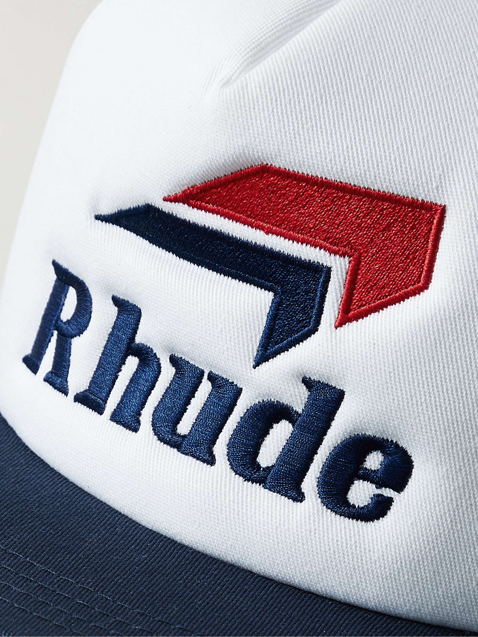 RHUDE Speedmark Logo-Embroidered Twill and Mesh Trucker Cap