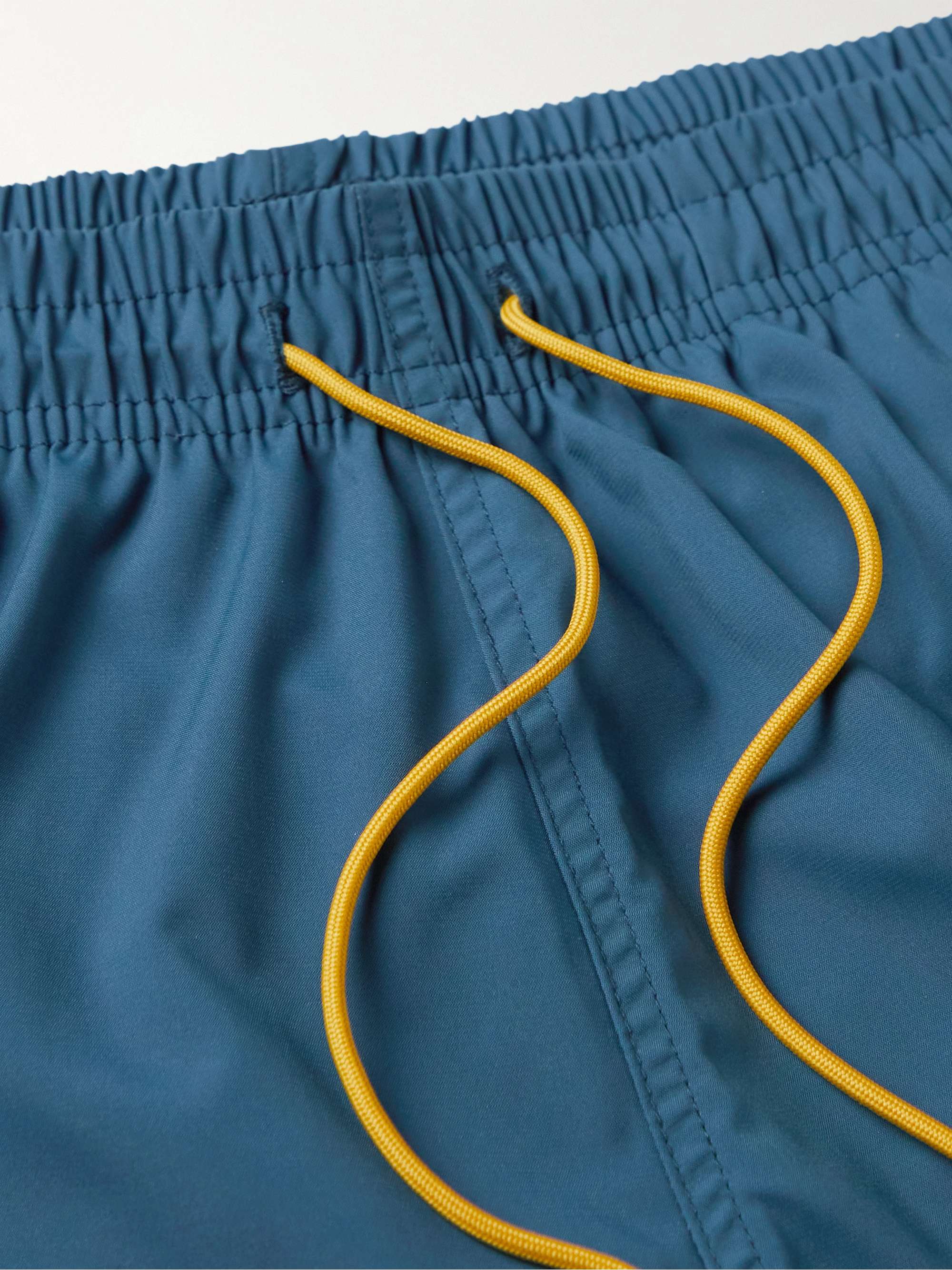 RHUDE Straight-Leg Mid-Length Logo-Appliquéd Swim Shorts