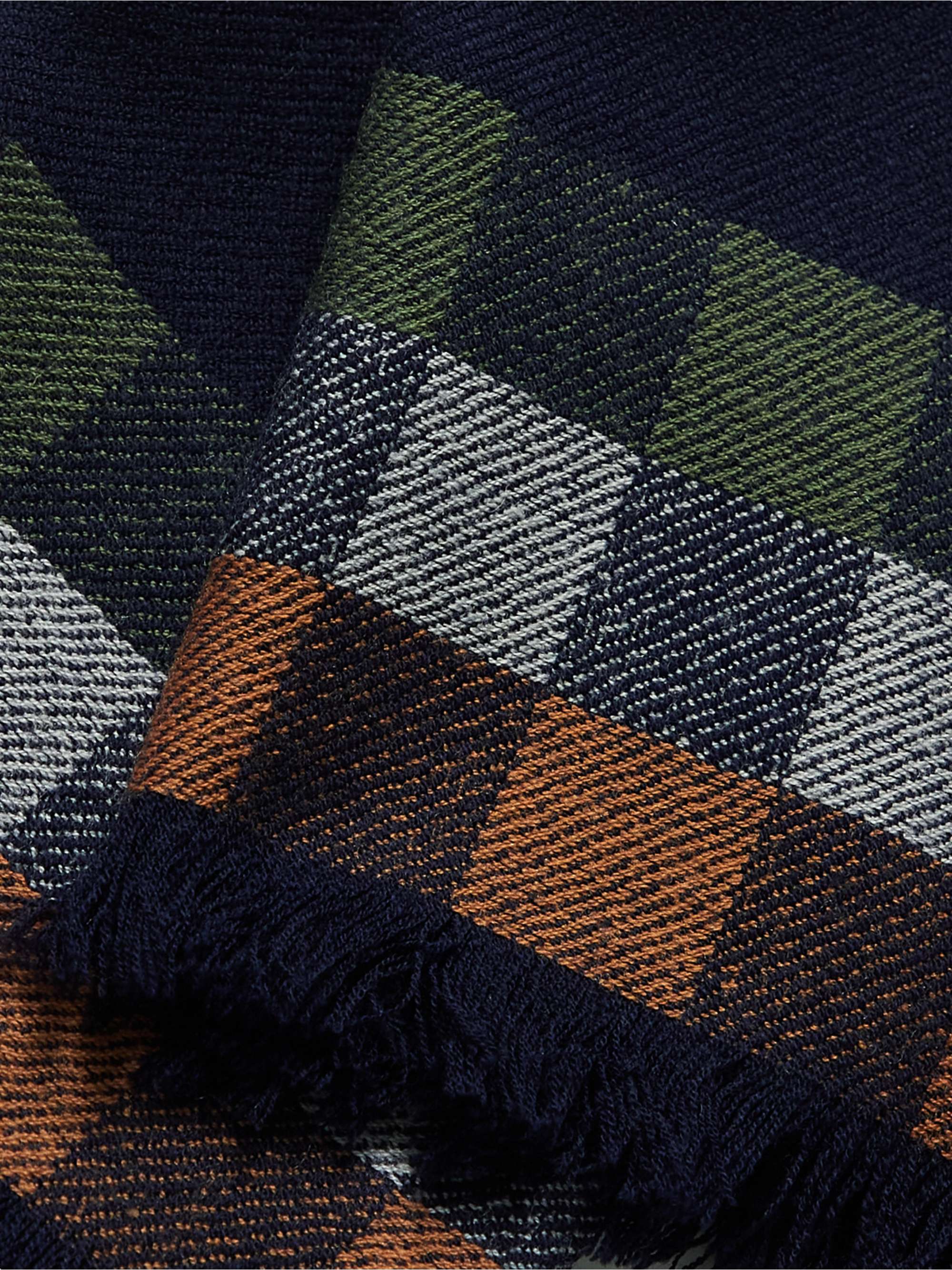 PAUL SMITH Fringed Checked Wool and Cashmere-Blend Scarf