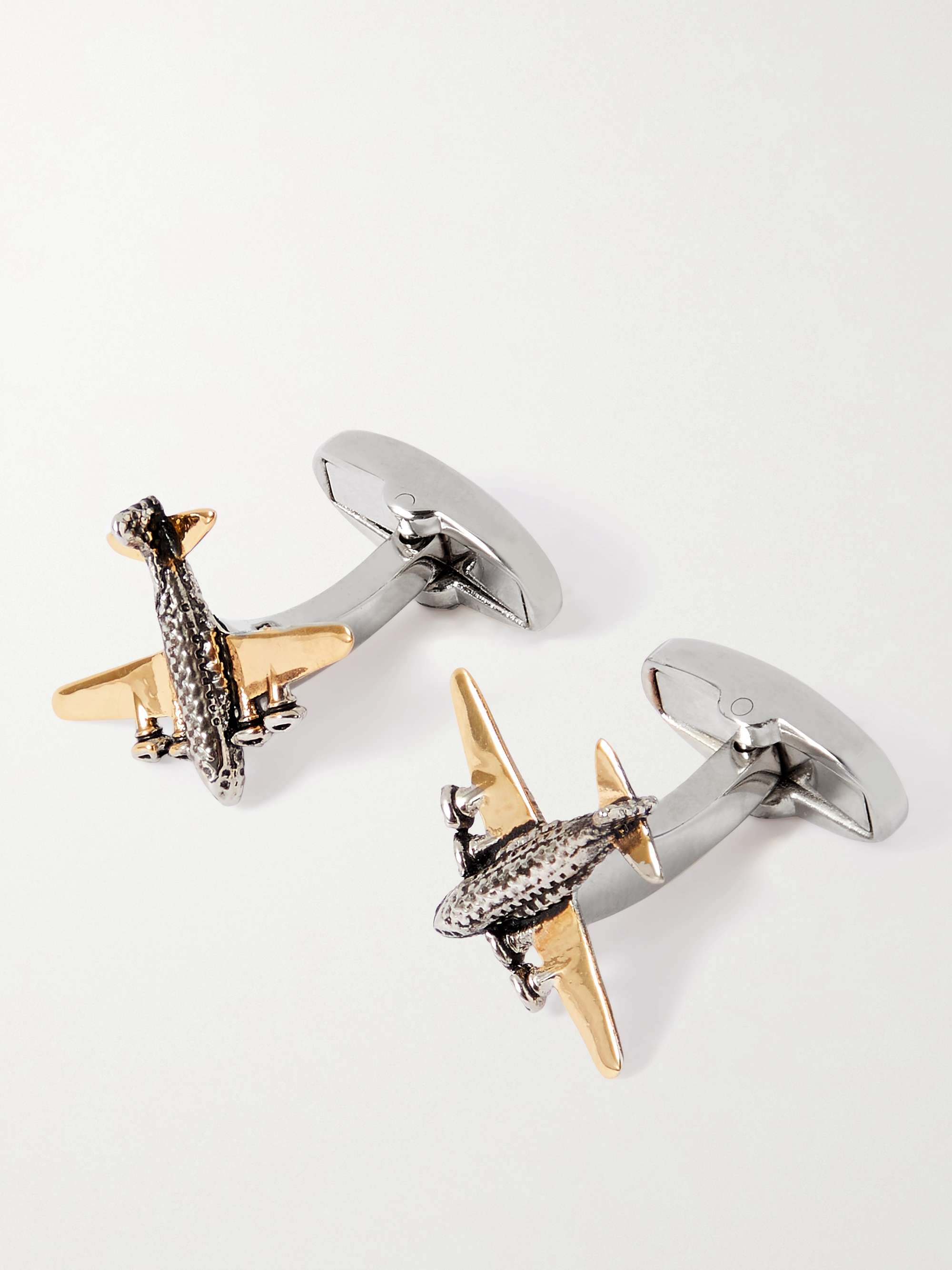 PAUL SMITH Logo-Engraved Silver and Gold-Tone Cufflinks