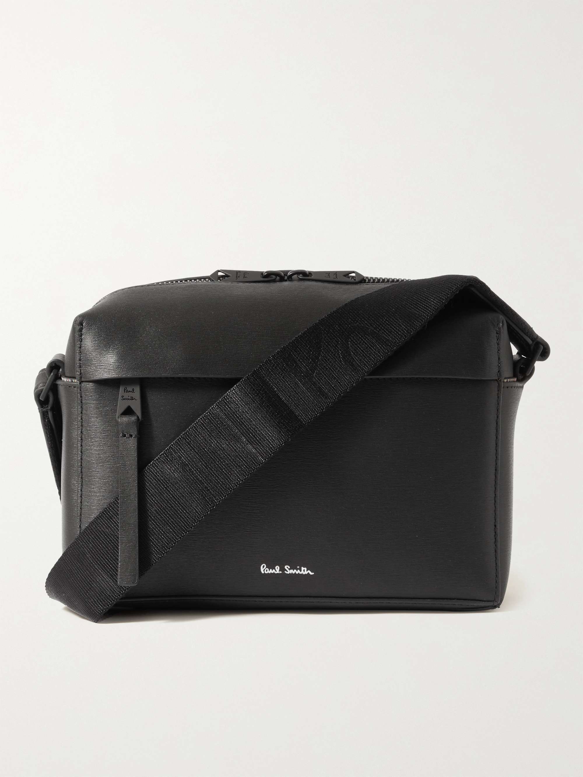 PAUL SMITH Embossed Textured-Leather Messenger Bag