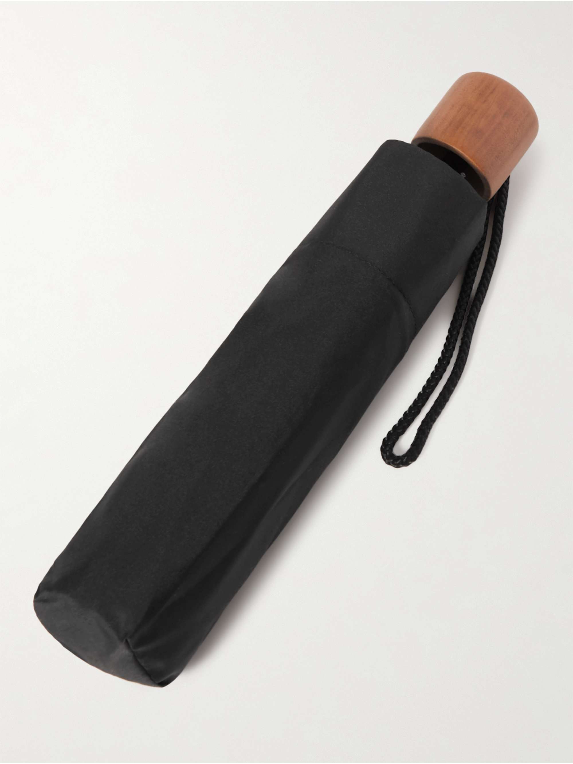 PAUL SMITH Contrast-Tipped Wood-Handle Fold-Up Umbrella