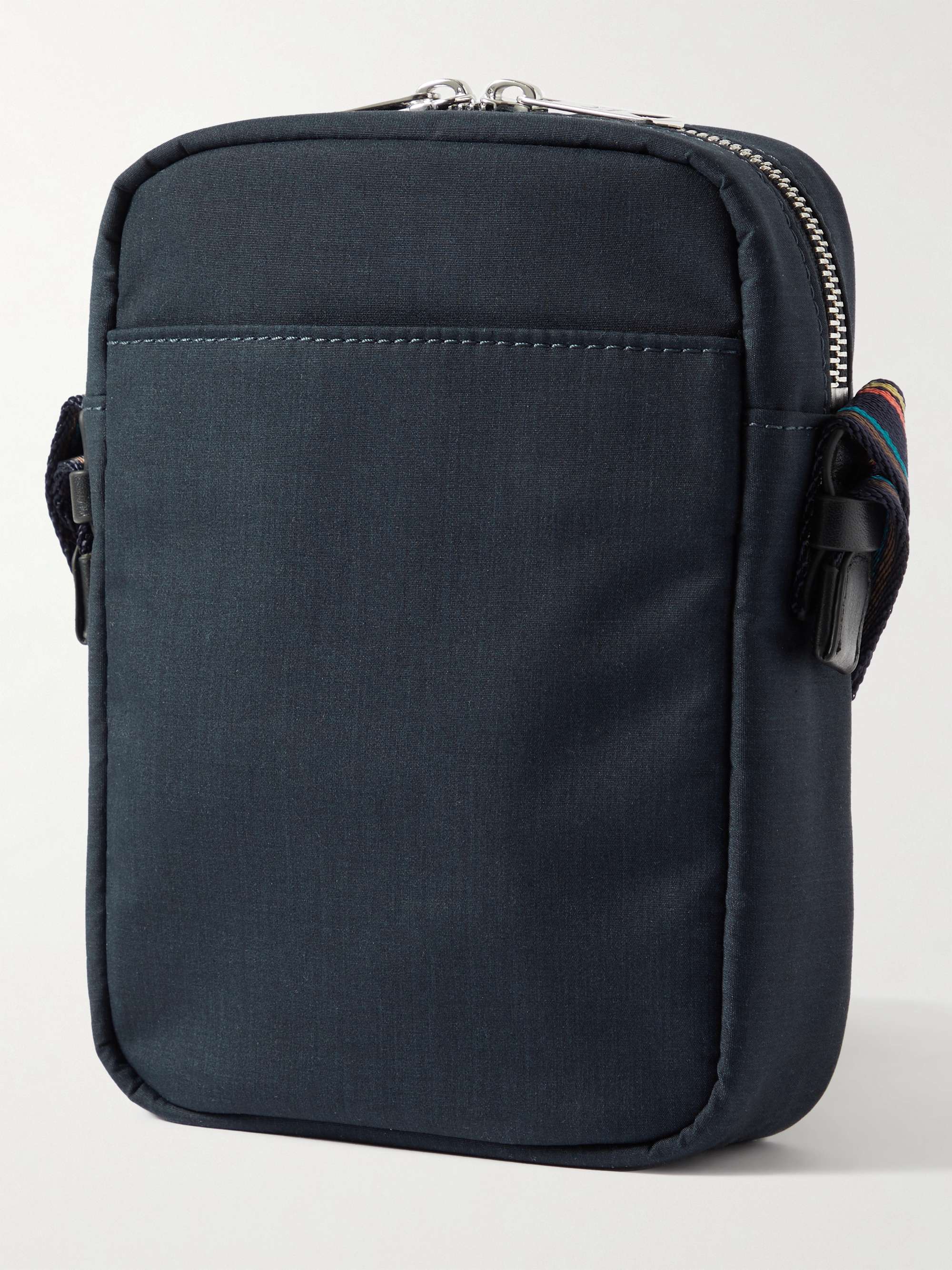PAUL SMITH Flight Leather and Mesh-Trimmed Canvas Messenger Bag