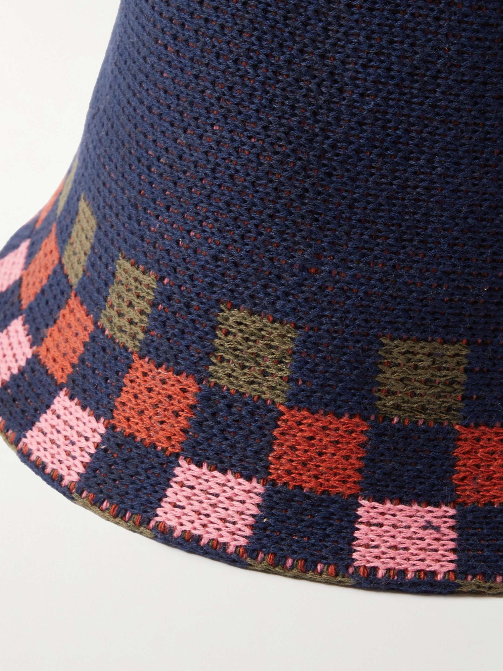PAUL SMITH Checked Crocheted Bucket Hat