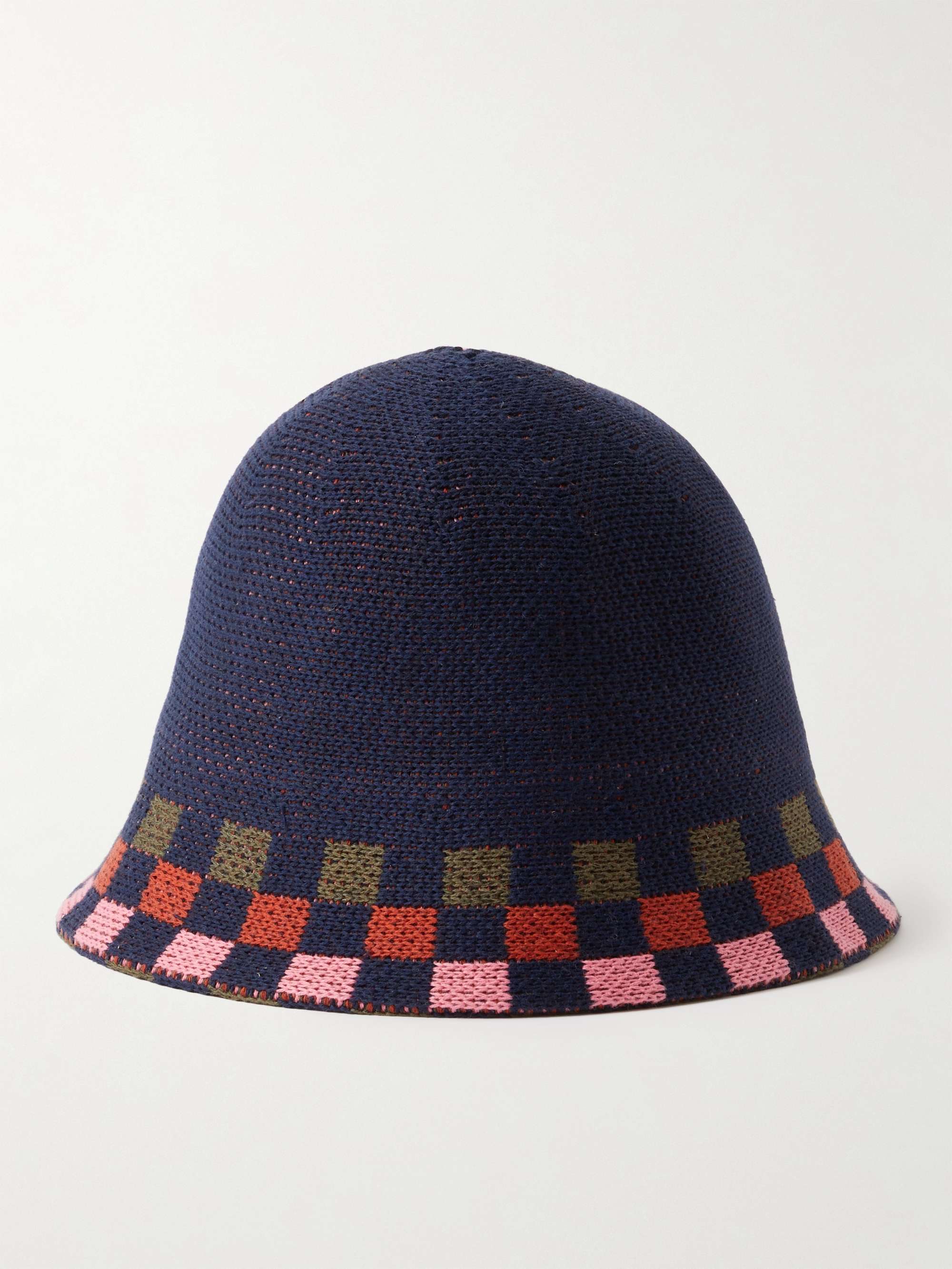 PAUL SMITH Checked Crocheted Bucket Hat