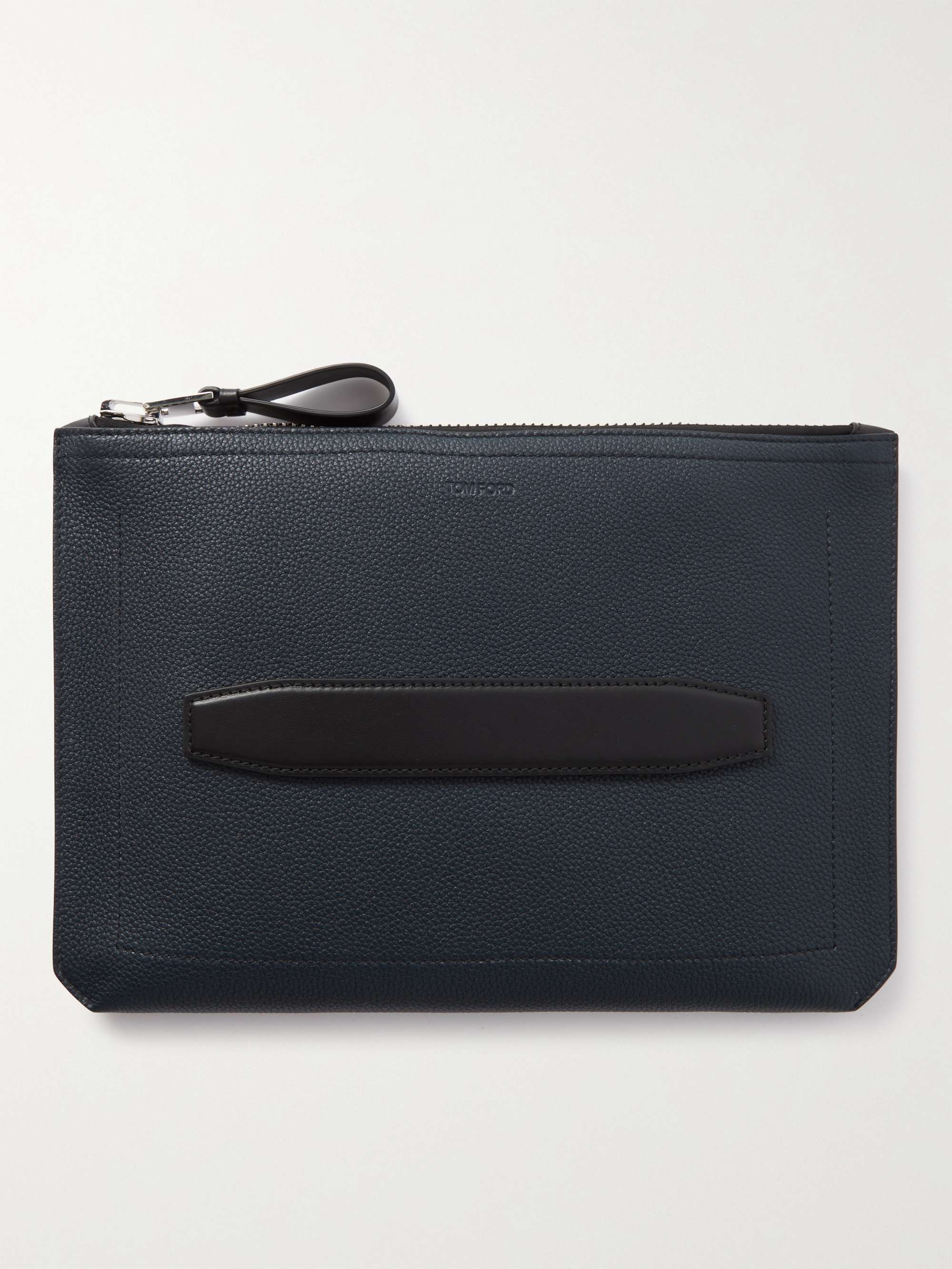 Mens Bags Toiletry bags and wash bags Tom Ford Pebble-grain Leather Wash Bag in Blue for Men 