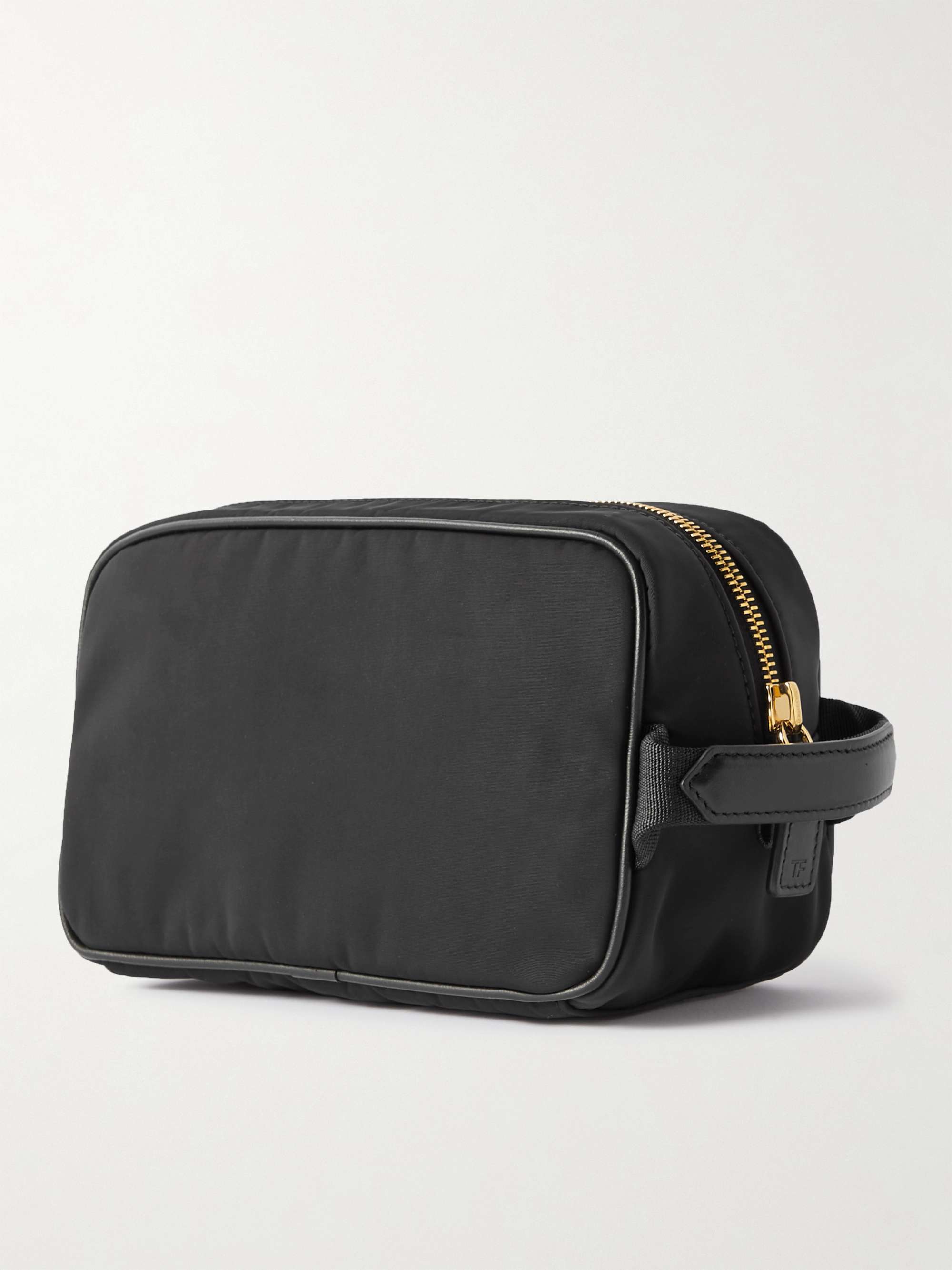 Mens Bags Toiletry bags and wash bags Tom Ford Synthetic Leather-trimmed Nylon Wash Bag in Black for Men 