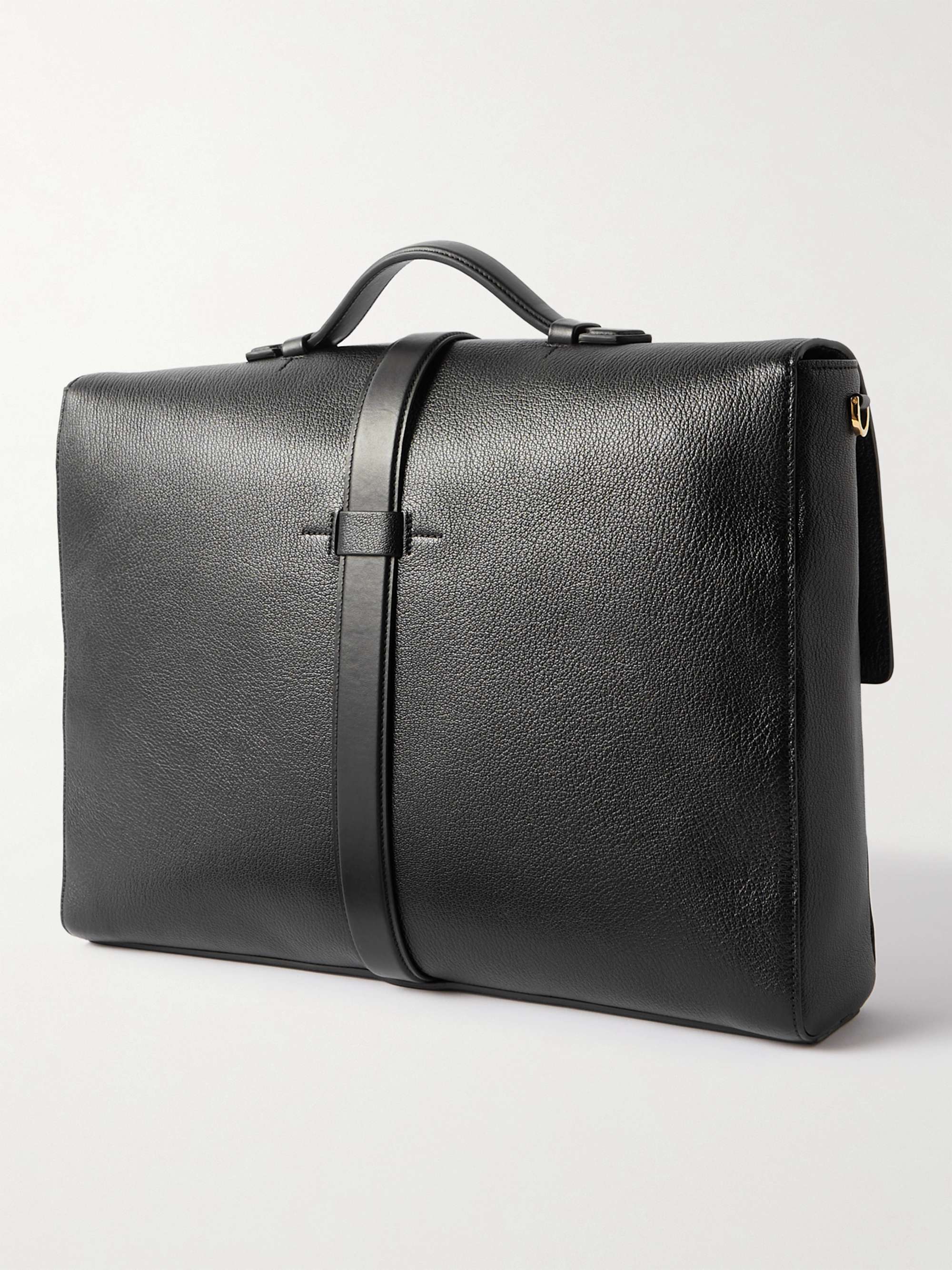 TOM FORD Double Full-Grain Leather Messenger Bag