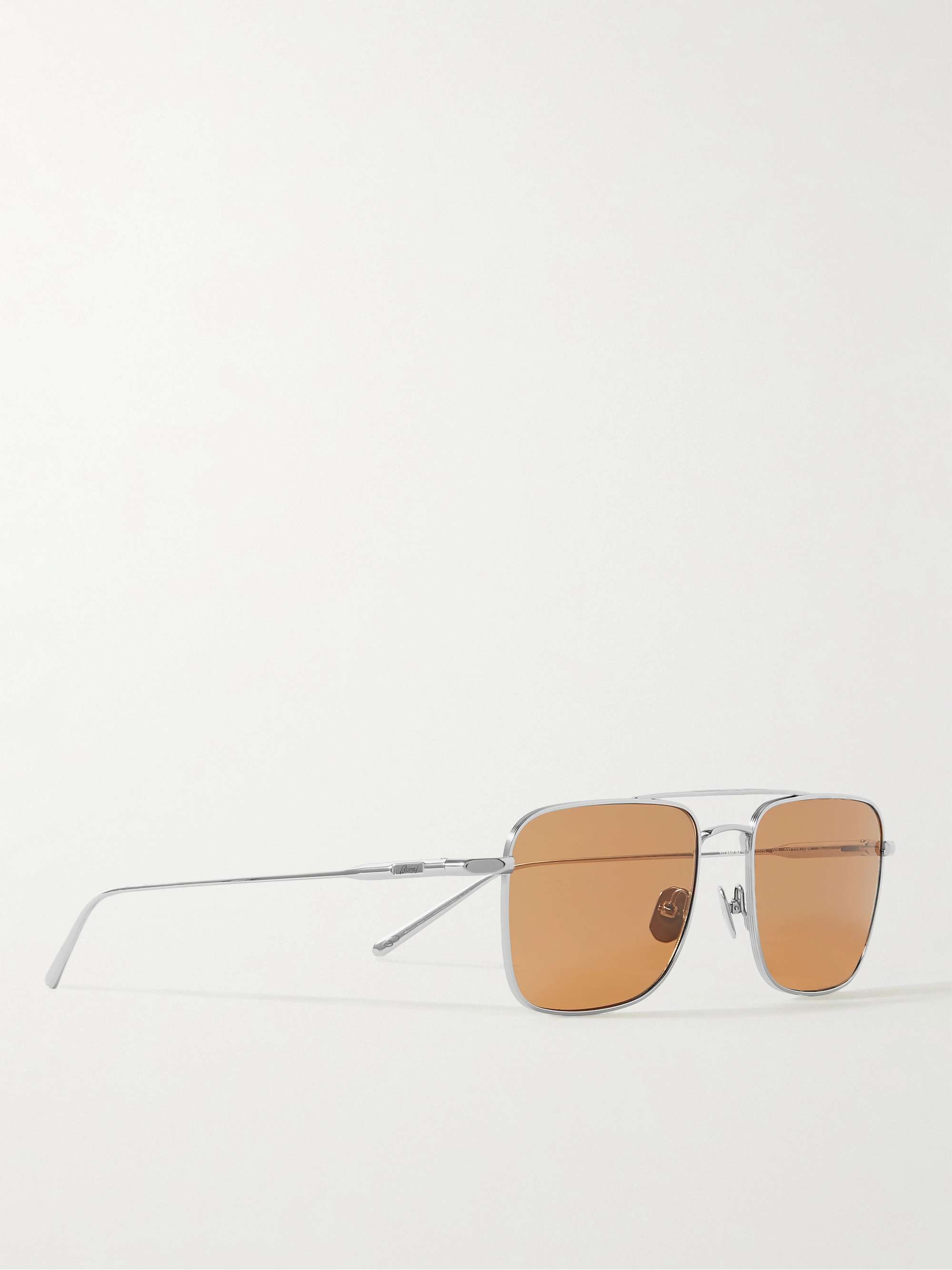 BRIONI Aviator-Style Silver-Tone Sunglasses