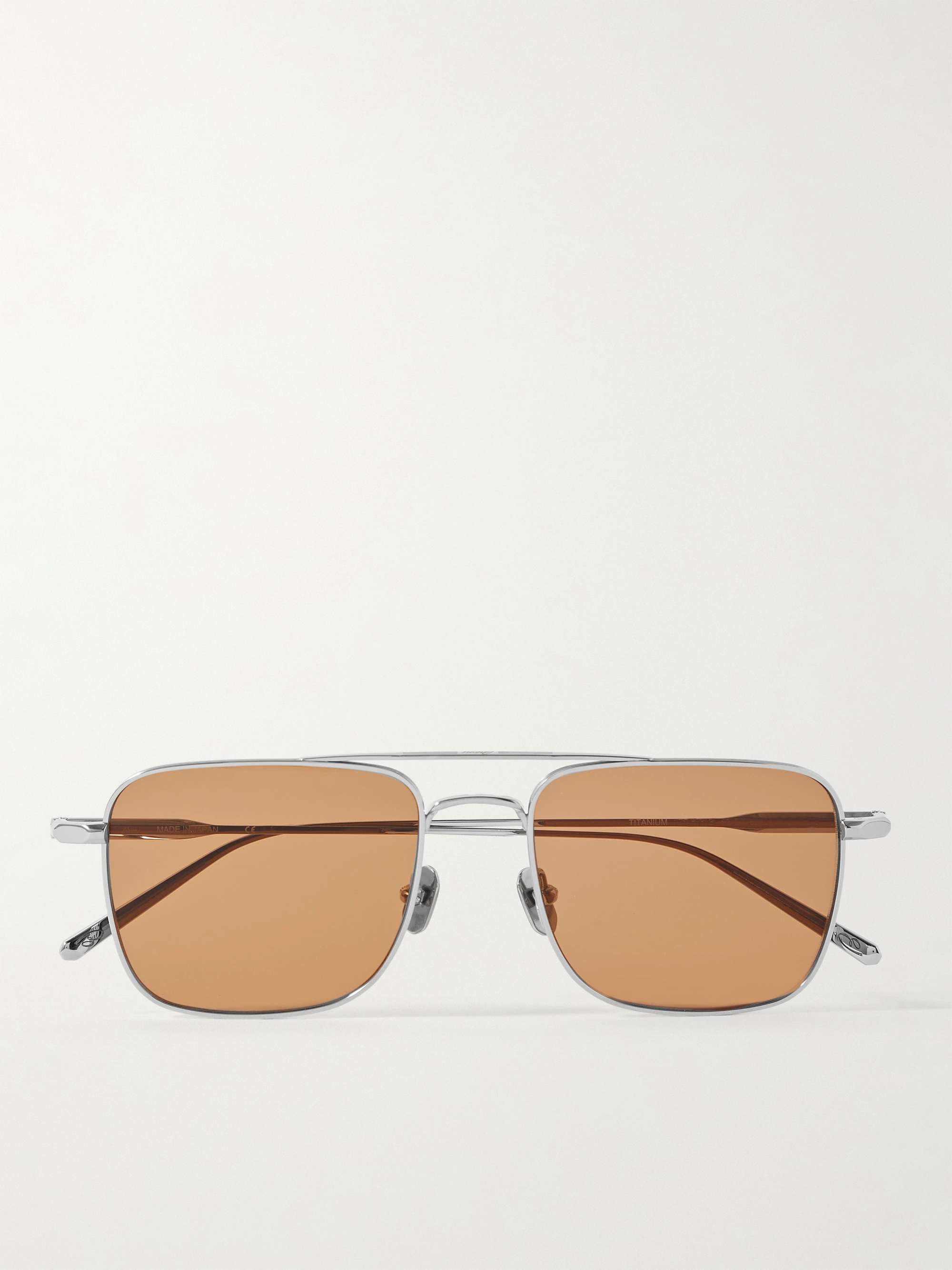 Mens Accessories Sunglasses Thom Browne Silver-tone Aviator-style Sunglasses in Metallic for Men 