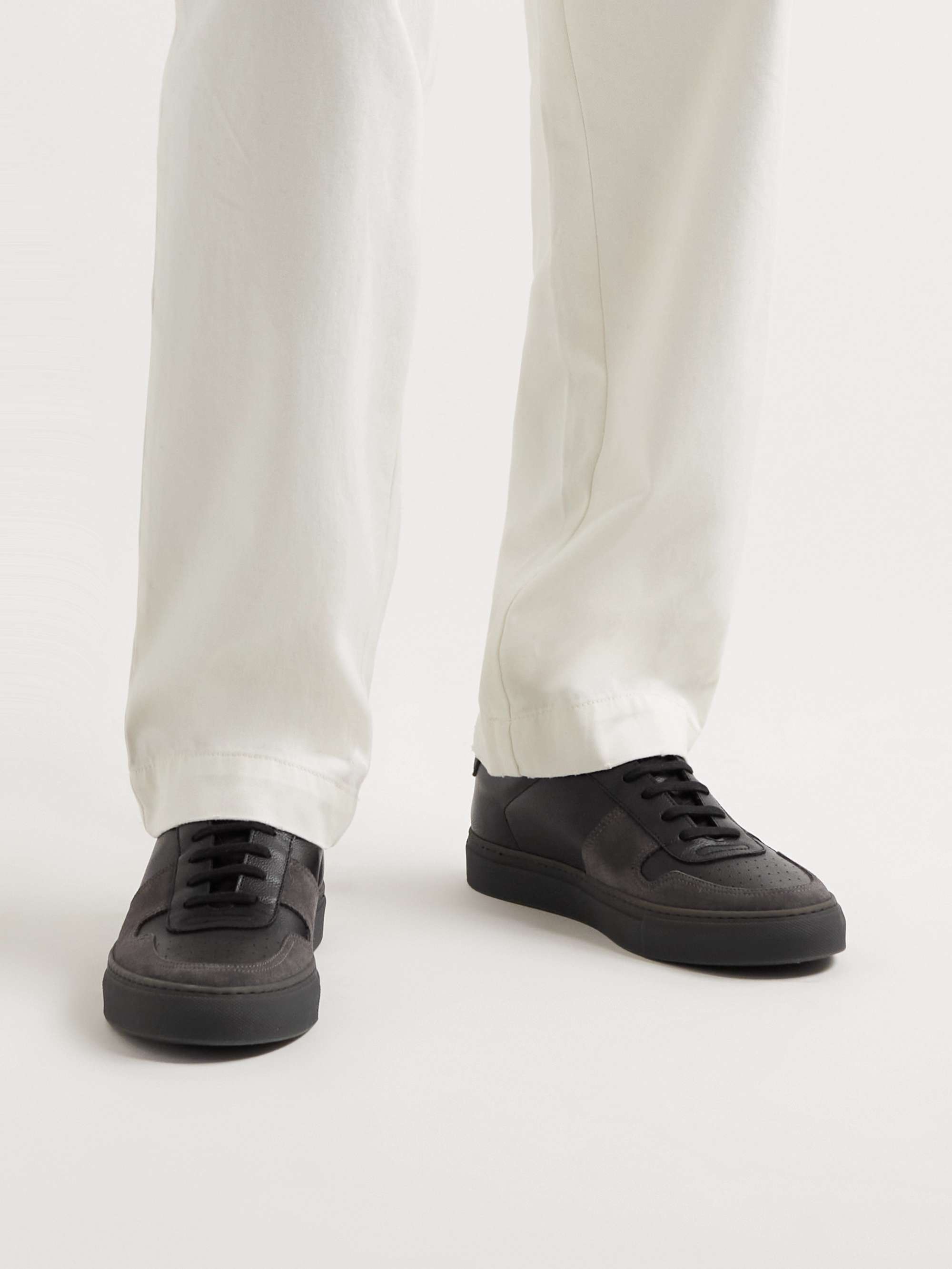 COMMON PROJECTS BBall Full-Grain Leather and Suede Sneakers