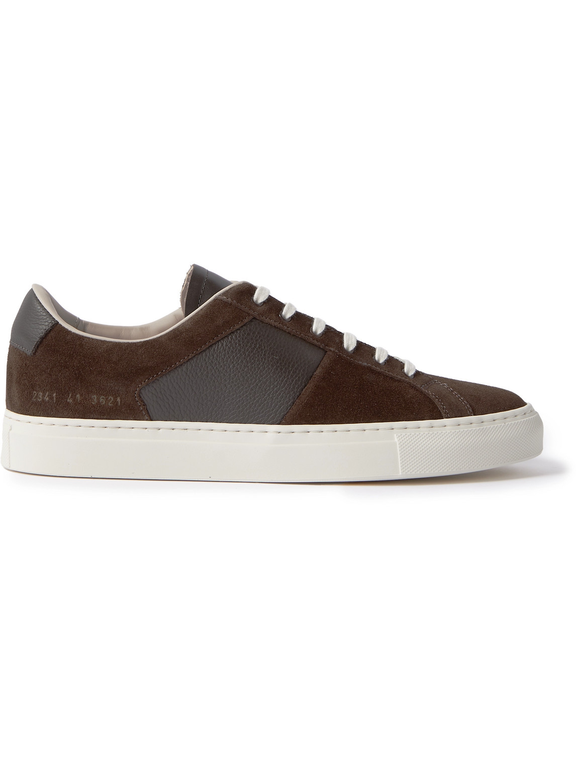 COMMON PROJECTS WINTER ACHILLES SUEDE AND FULL-GRAIN LEATHER SNEAKERS