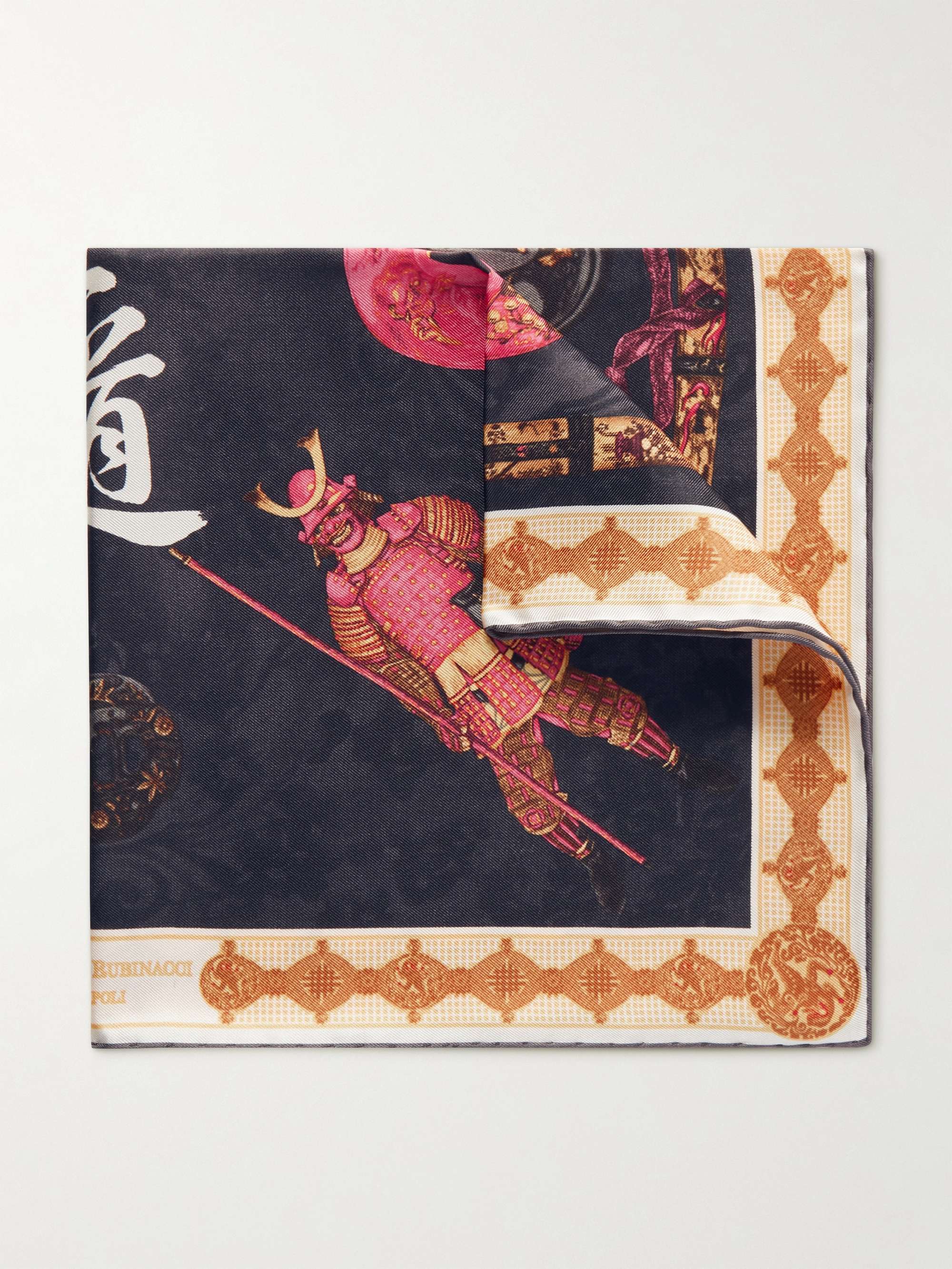 RUBINACCI Samurai Printed Silk-Twill Pocket Square