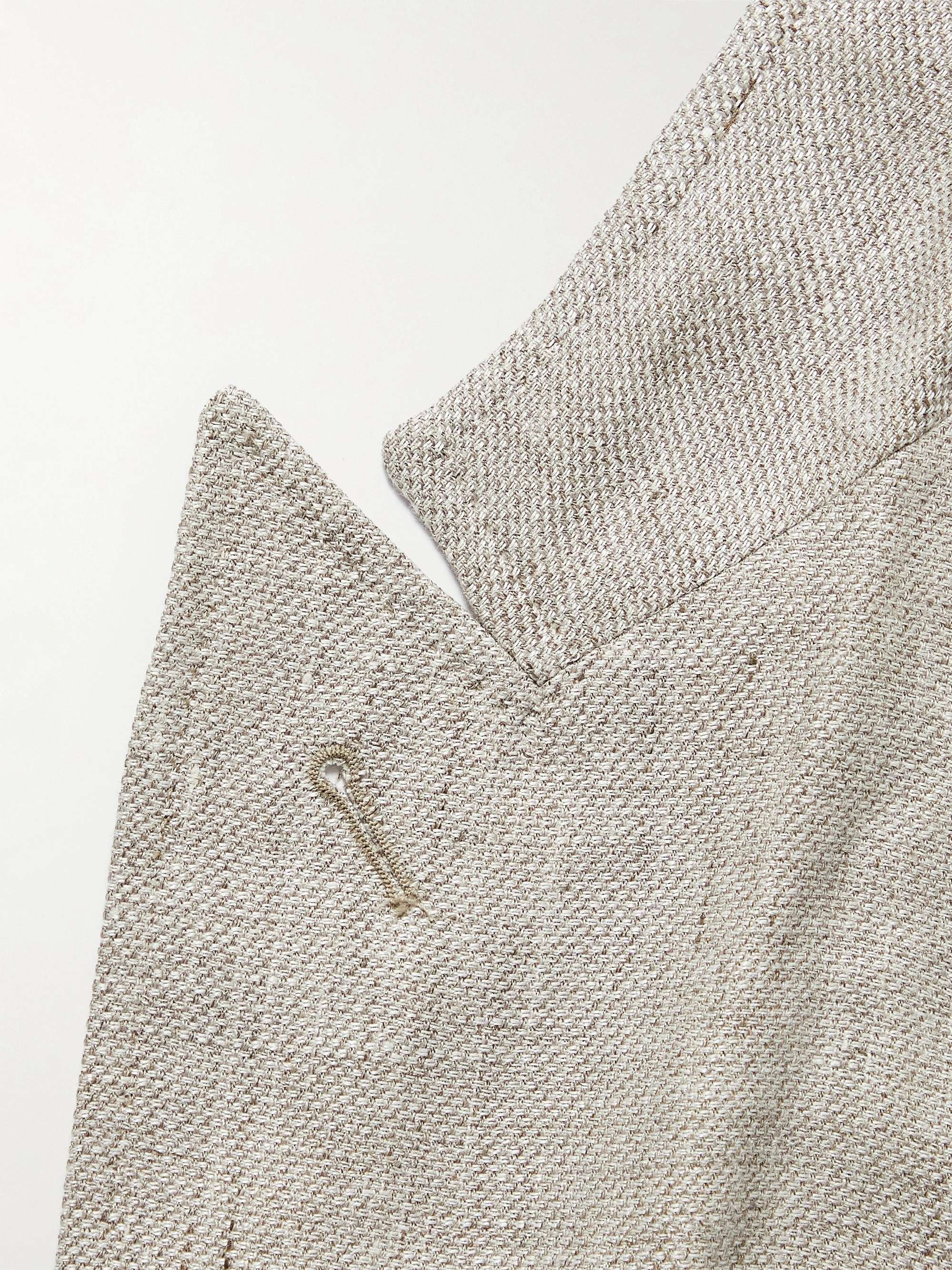 RUBINACCI Double-Breasted Linen and Virgin Wool-Blend Blazer