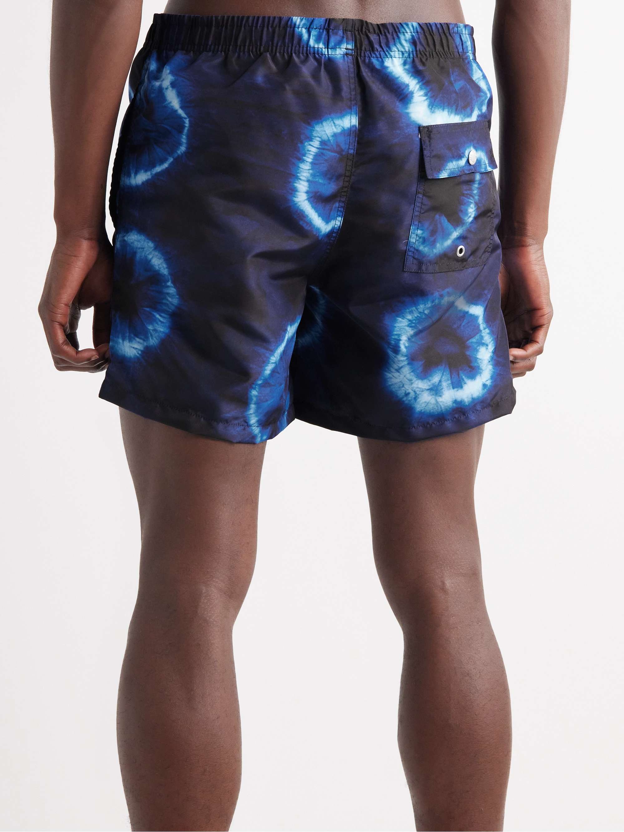 BATHER Straight-Leg Mid-Length Tie-Dyed Recycled Swim Shorts