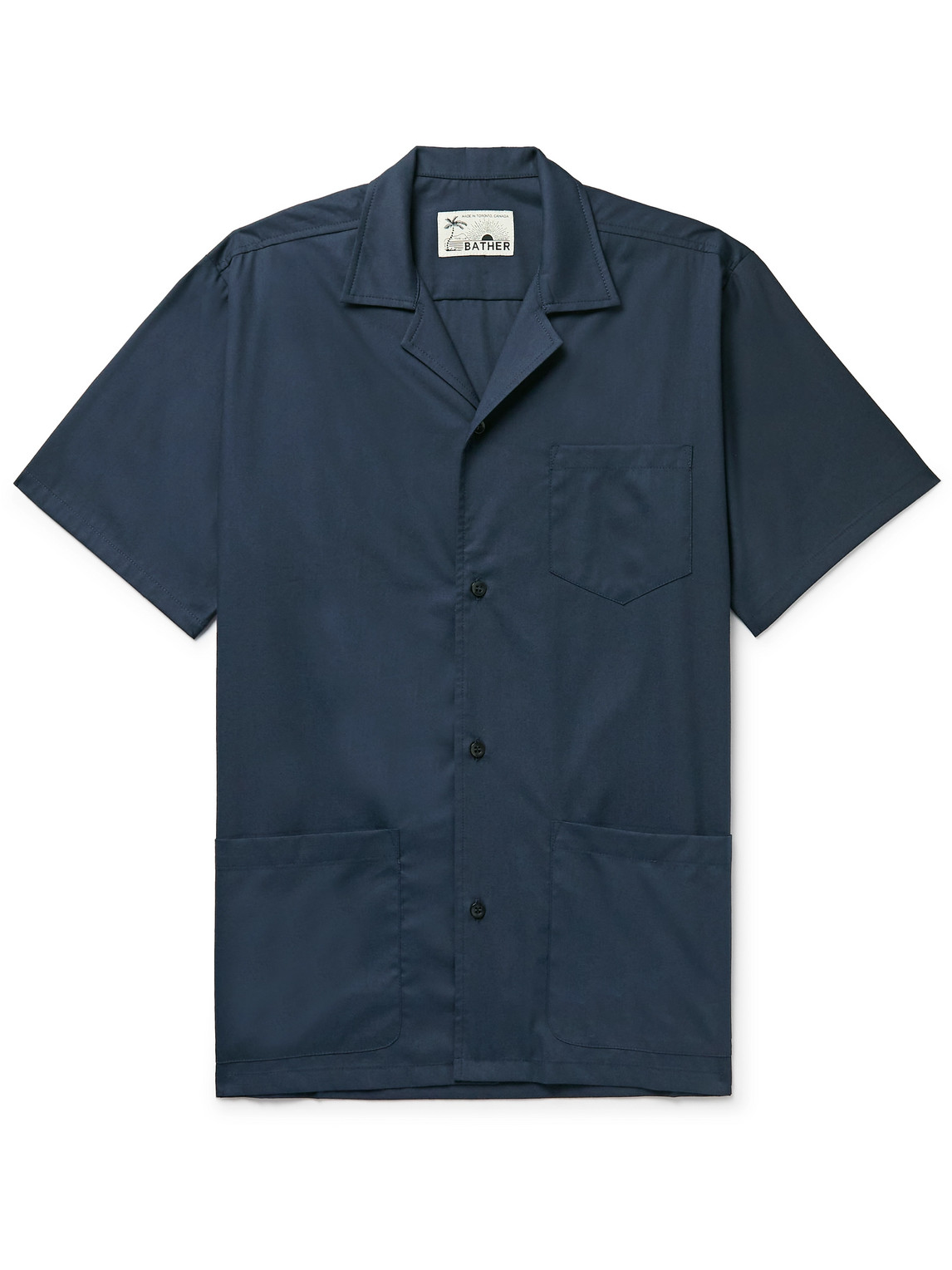 Bather Traveler Camp-Collar Cotton-Blend Poplin Shirt